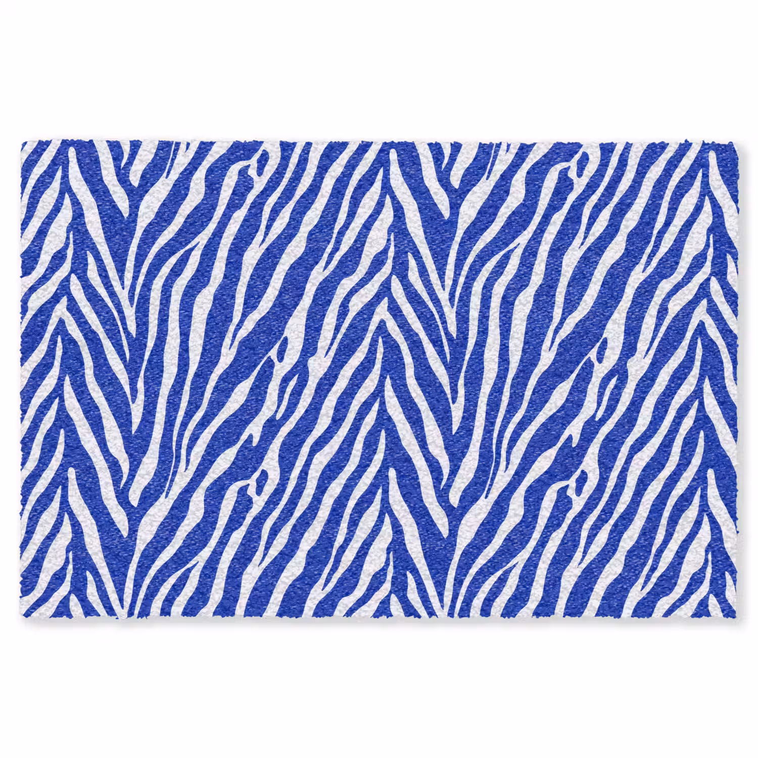 Zebra - Patroon - Kobalt - Blauw Vloerkleed Rechthoek klein 1091 -3d