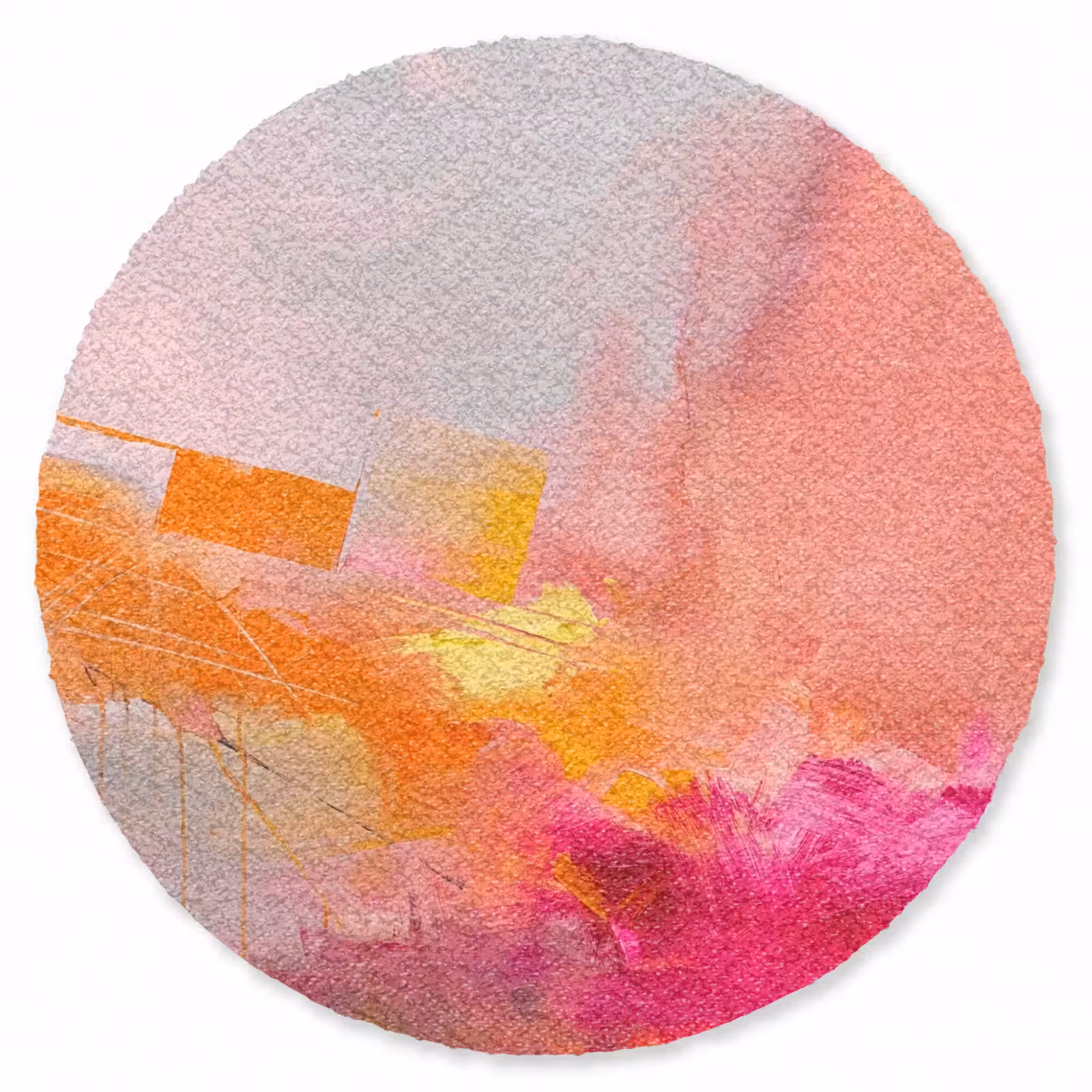 Teppich - Zusammenfassung – Farbenfroh – Modern – Rosa - Abstract - Kleurrijk - Modern - Roze Vloerkleed Rond klein