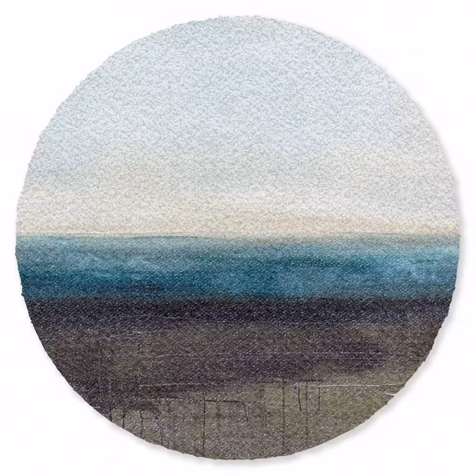 Teppich - Zusammenfassung – Landschaft – Horizont – Blau – Modern - Abstract - Landschap - Horizon - Blauw - Modern Vloerkleed Rond klein
