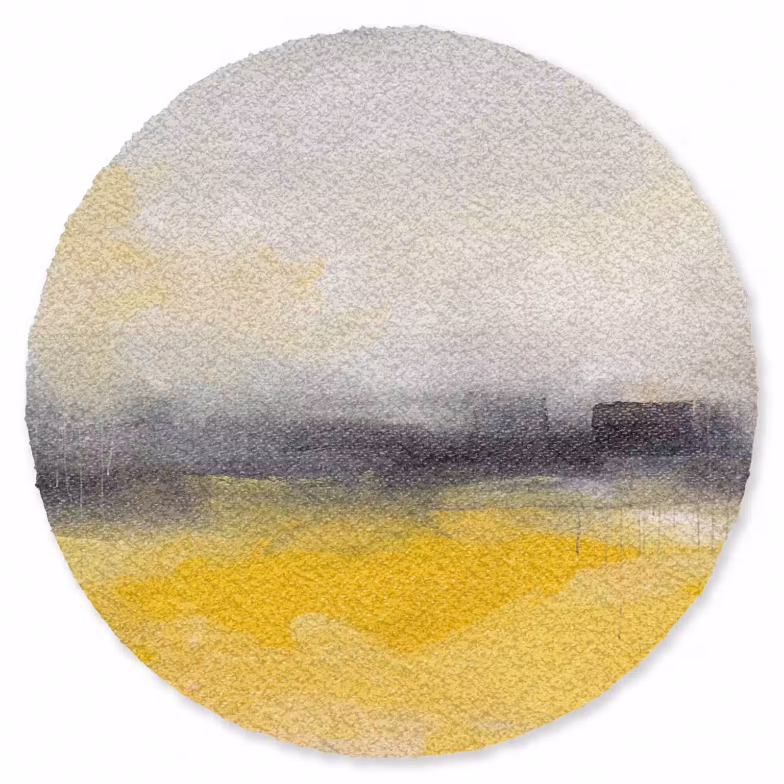 Teppich - Zusammenfassung – Landschaft – Modern – Gelb - Abstract - Landschap - Modern - Geel Vloerkleed Rond klein