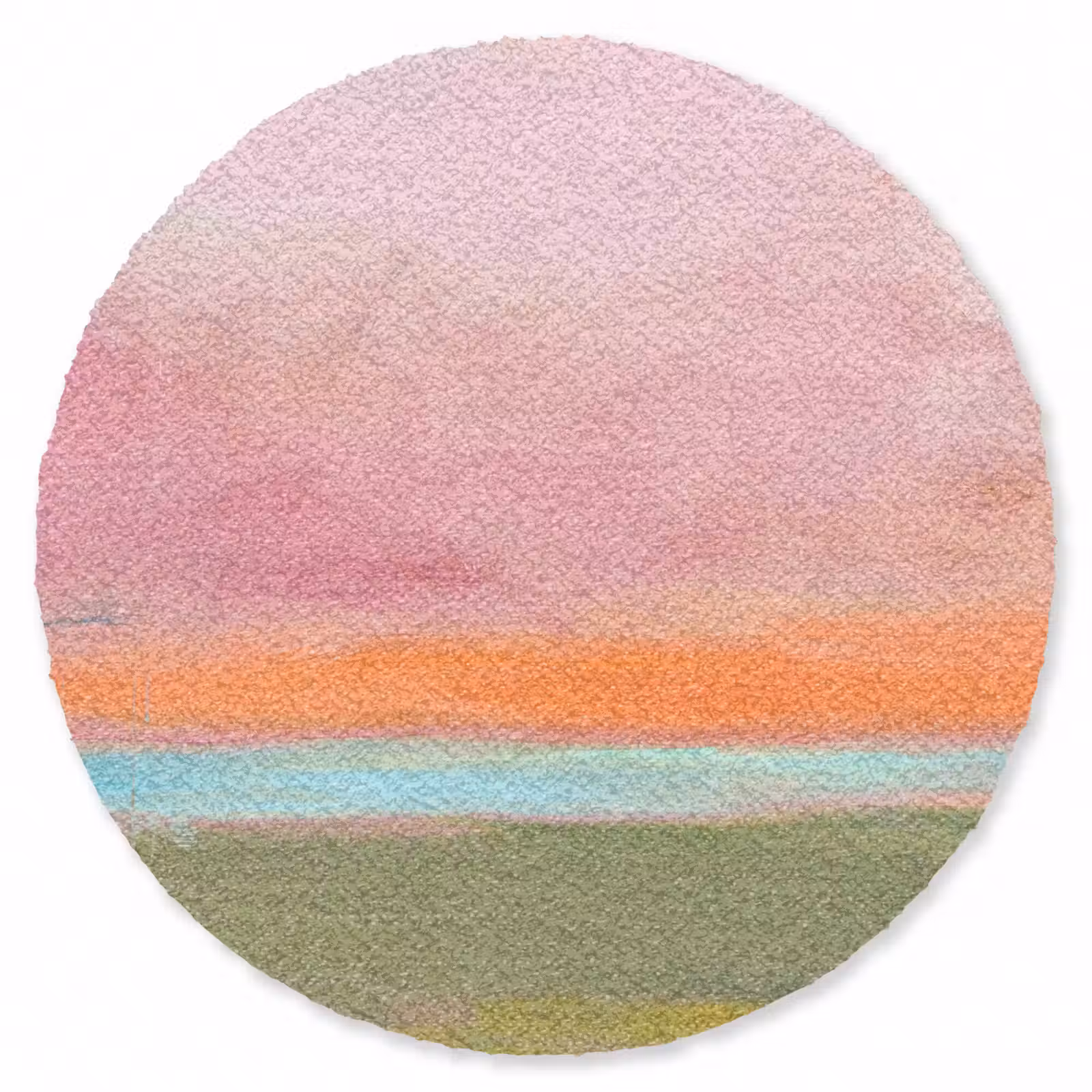 Teppich - Zusammenfassung – Landschaft – Modern – Rosa – Orange - Abstract - Landschap - Modern - Roze - Oranje Vloerkleed Rond klein