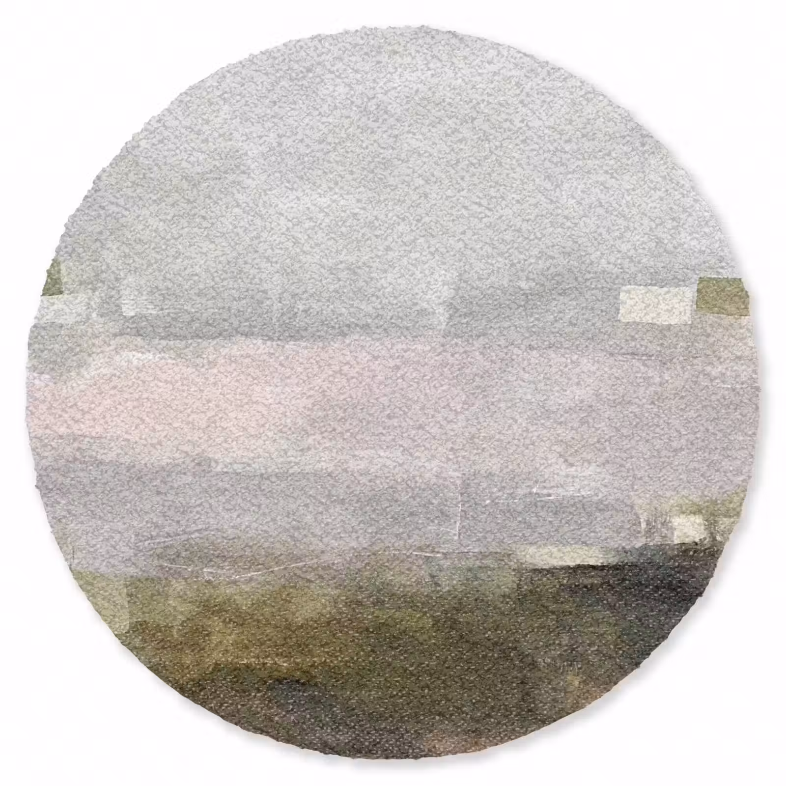 Teppich - Zusammenfassung – Mehrschichtig – Kunst – Modern – Grau-Grün - Abstract - Gelaagd - Kunst - Modern - Grijs-Groen Vloerkleed Rond klein