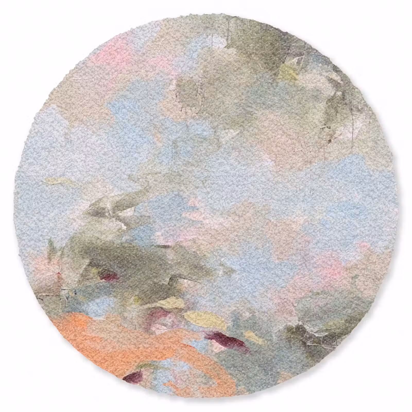 Teppich - Zusammenfassung – Pinselstriche – Kunst – Modern – Pastell - Abstract - Borstelstreken - Kunst - Modern - Pastel Vloerkleed Rond klein