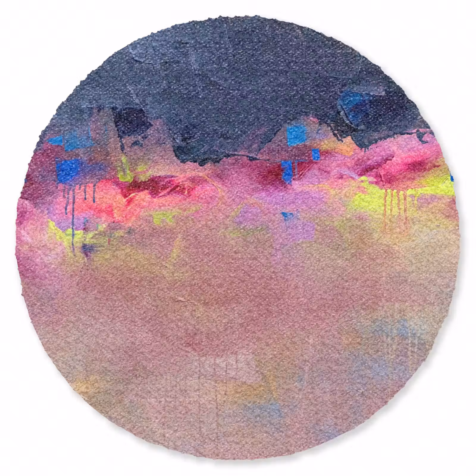 Teppich - Zusammenfassung – Textur – Farben – Modern – Rosa - Abstract - Textuur - Kleuren - Modern - Roze Vloerkleed Rond klein