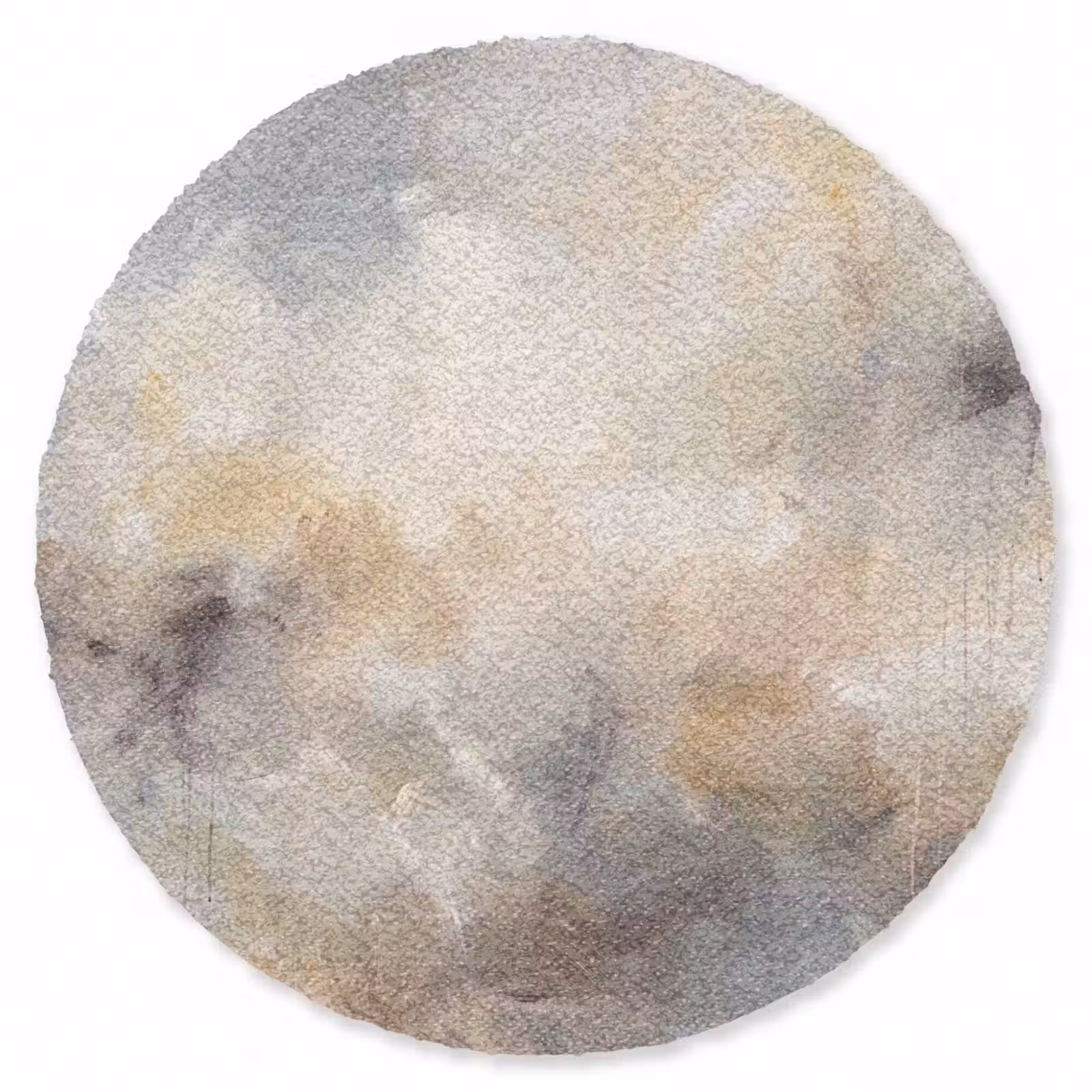 Teppich - Zusammenfassung – Wolken – Stimmungsvoll – Beige – Grau - Abstract - Wolken - Sfeervol - Beige - Grijs Vloerkleed Rond klein