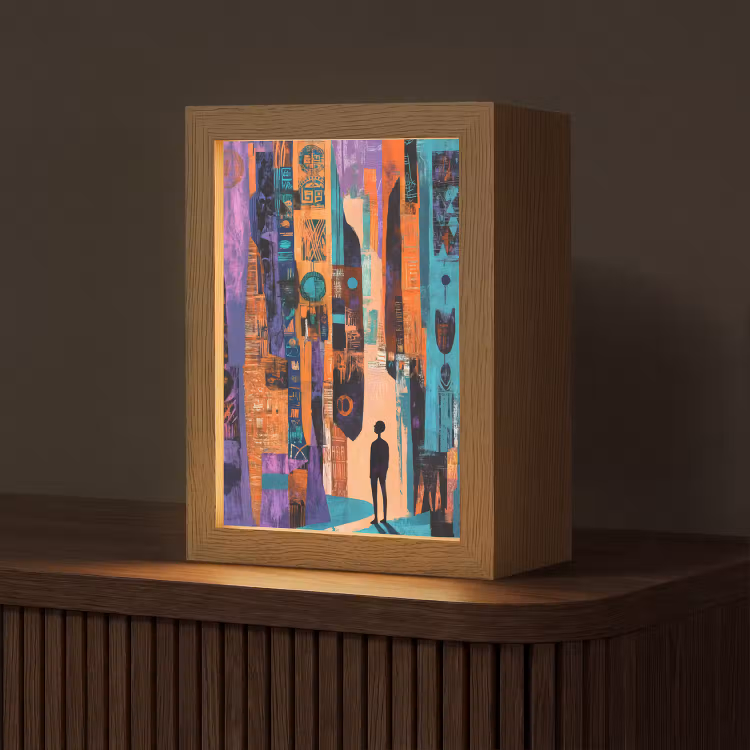 Abstract - Figuren - Kleurrijk Light Box met kabel (Tafellamp) klein -z3d_website