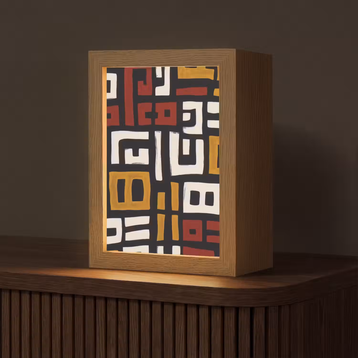 Abstract - Patroon - Rood Light Box met kabel (Tafellamp) klein -z3d_website