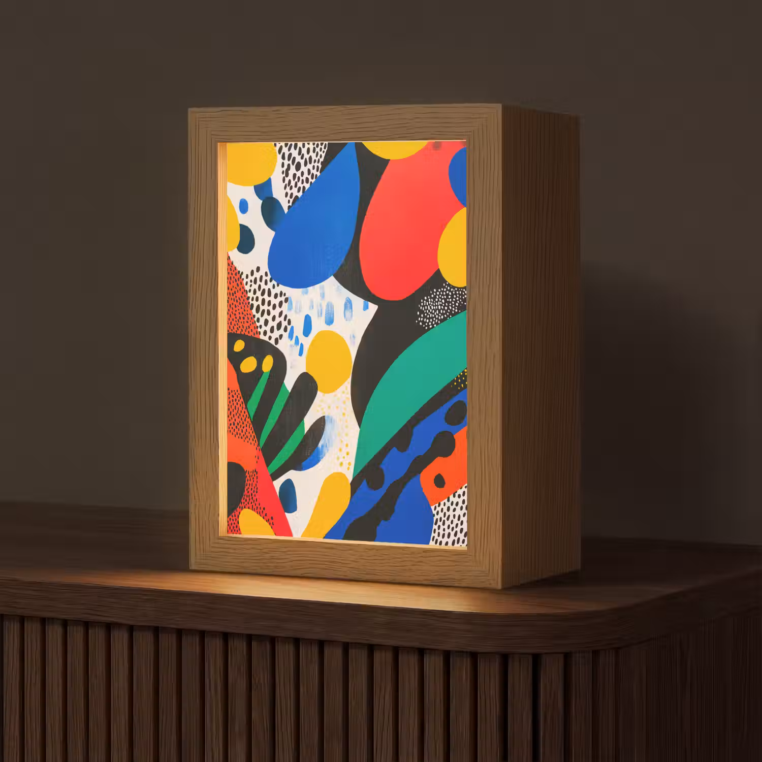 Abstract - Planten - Vormen - Kleurrijk Light Box met kabel (Tafellamp) klein -z3d_website