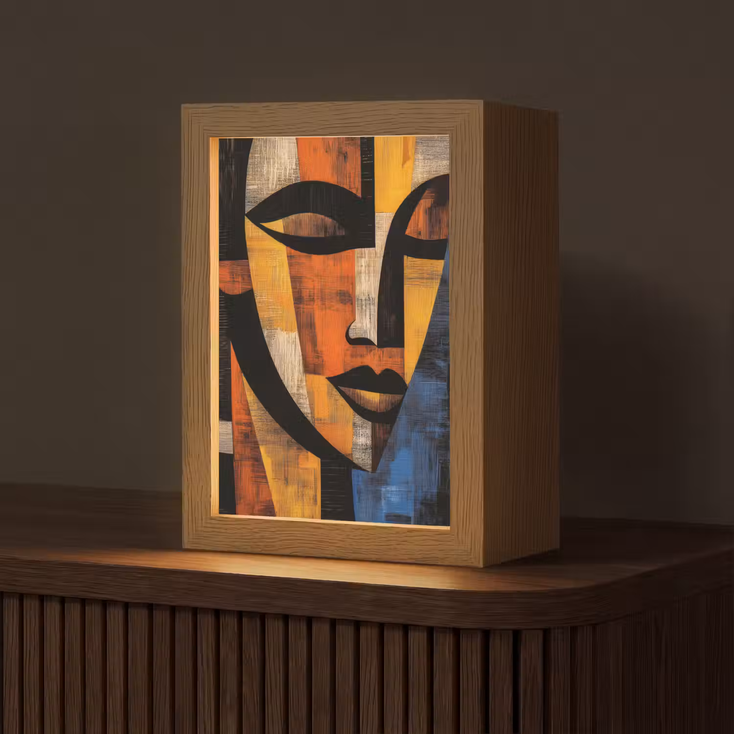 Abstract - Portret - Kleurvakken Light Box met kabel (Tafellamp) klein -z3d_website