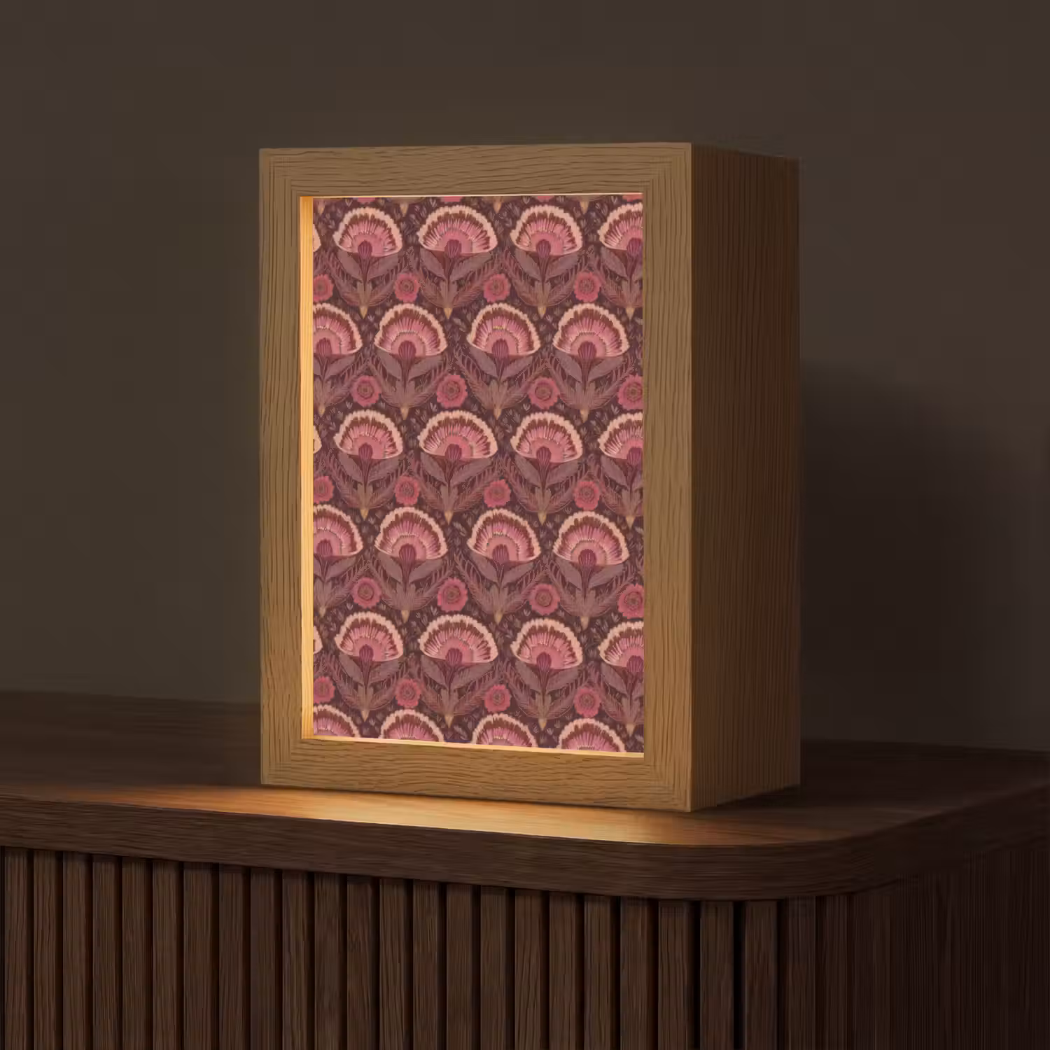 Antiek - Bloemen - Kleurrijk Light Box met kabel (Tafellamp) klein 925 -z3d_website