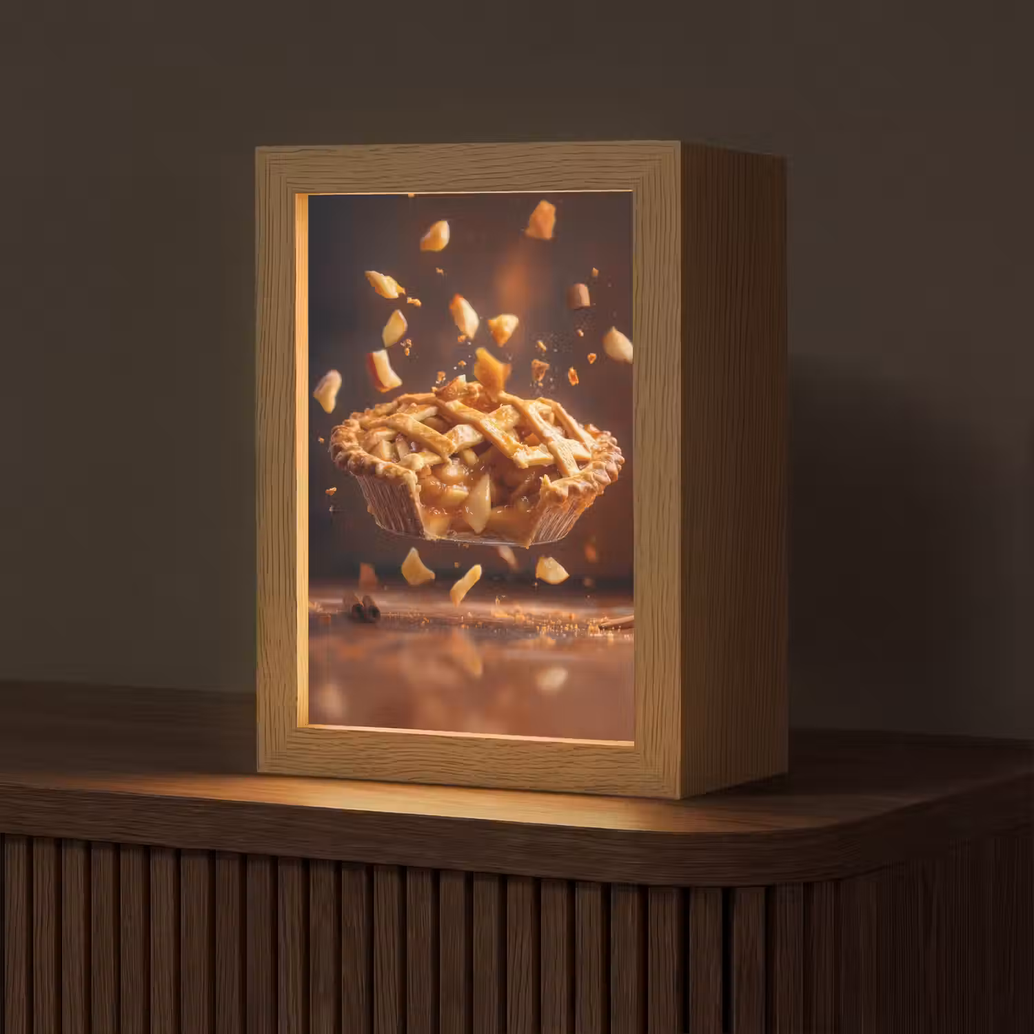 Appel - Taart - Warm - Eten Light Box met kabel (Tafellamp) klein -z3d_website