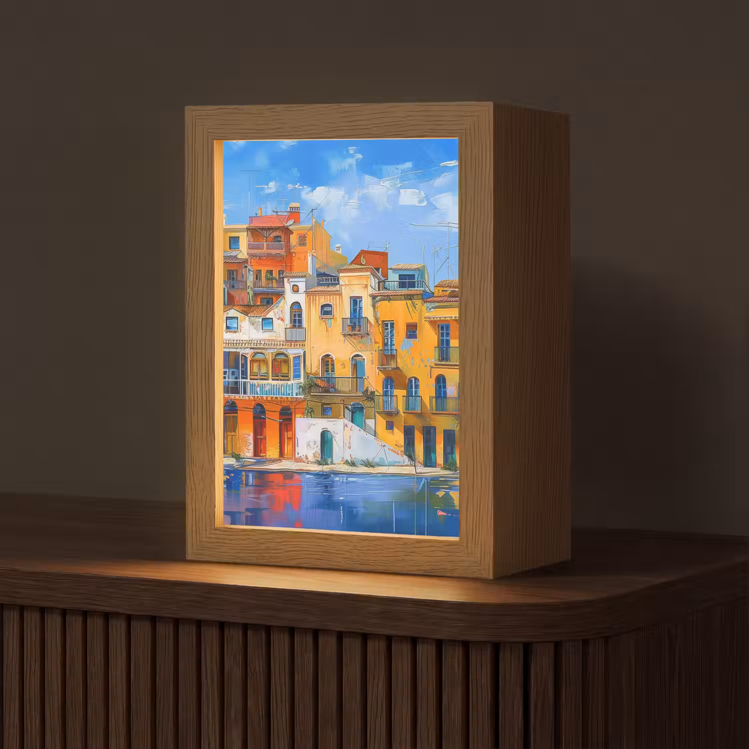 Architectuur - Kleurrijk - Kunst - Modern Light Box met kabel (Tafellamp) klein -z3d_website