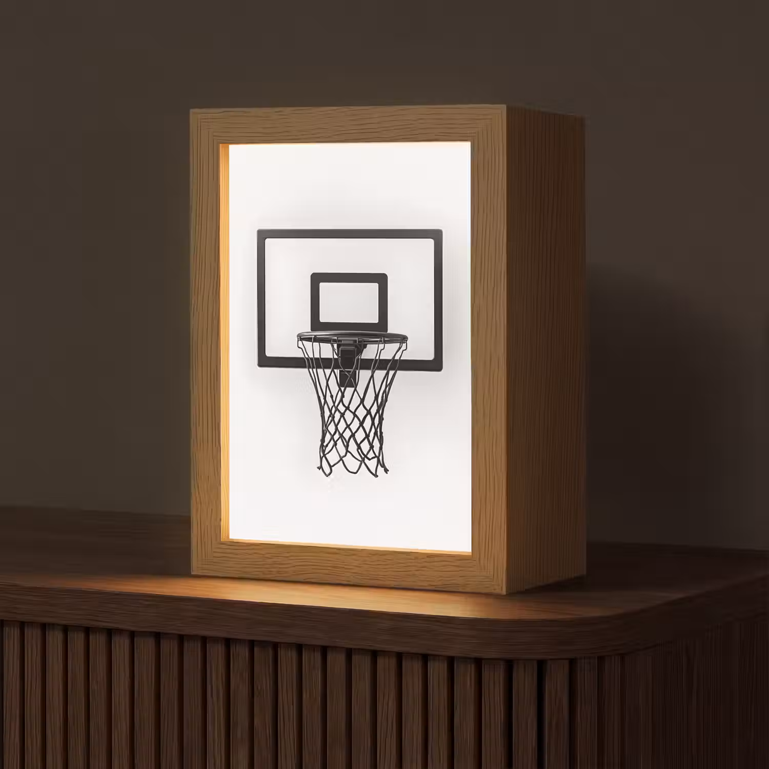 Basketbalbord - Minimalistisch - Zwart Light Box met kabel (Tafellamp) klein -z3d_website