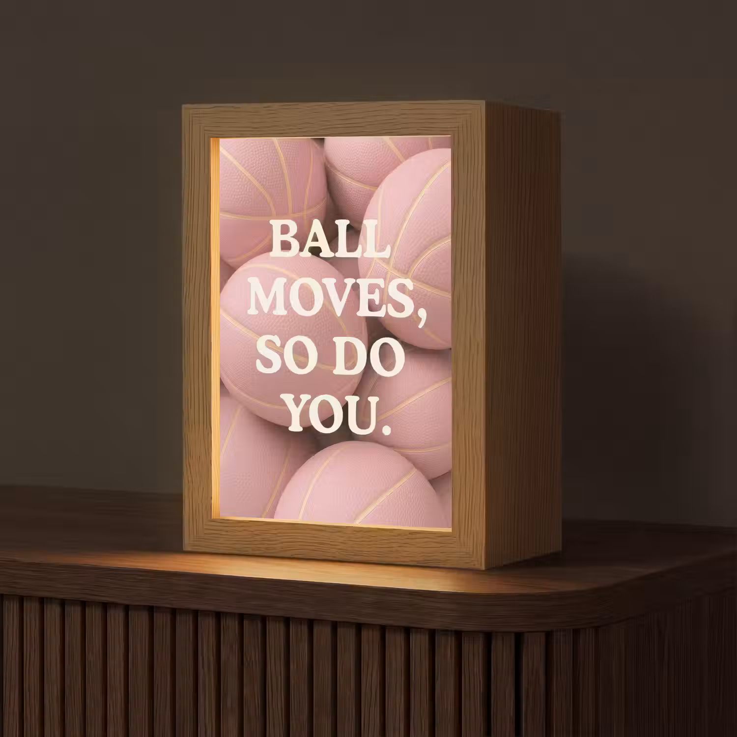 Basketballen - Roze - Quote - Sportief Light Box met kabel (Tafellamp) klein -z3d_website