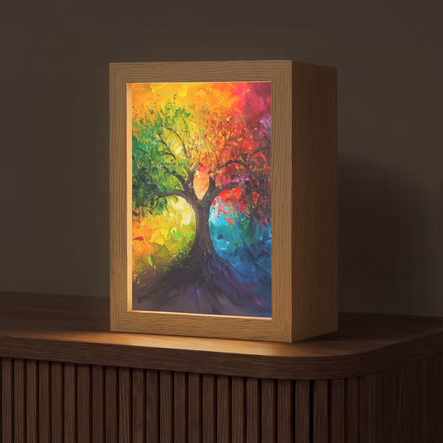 Boom - Kleurrijk - Modern - Abstract Light Box met kabel (Tafellamp) klein -z3d_website