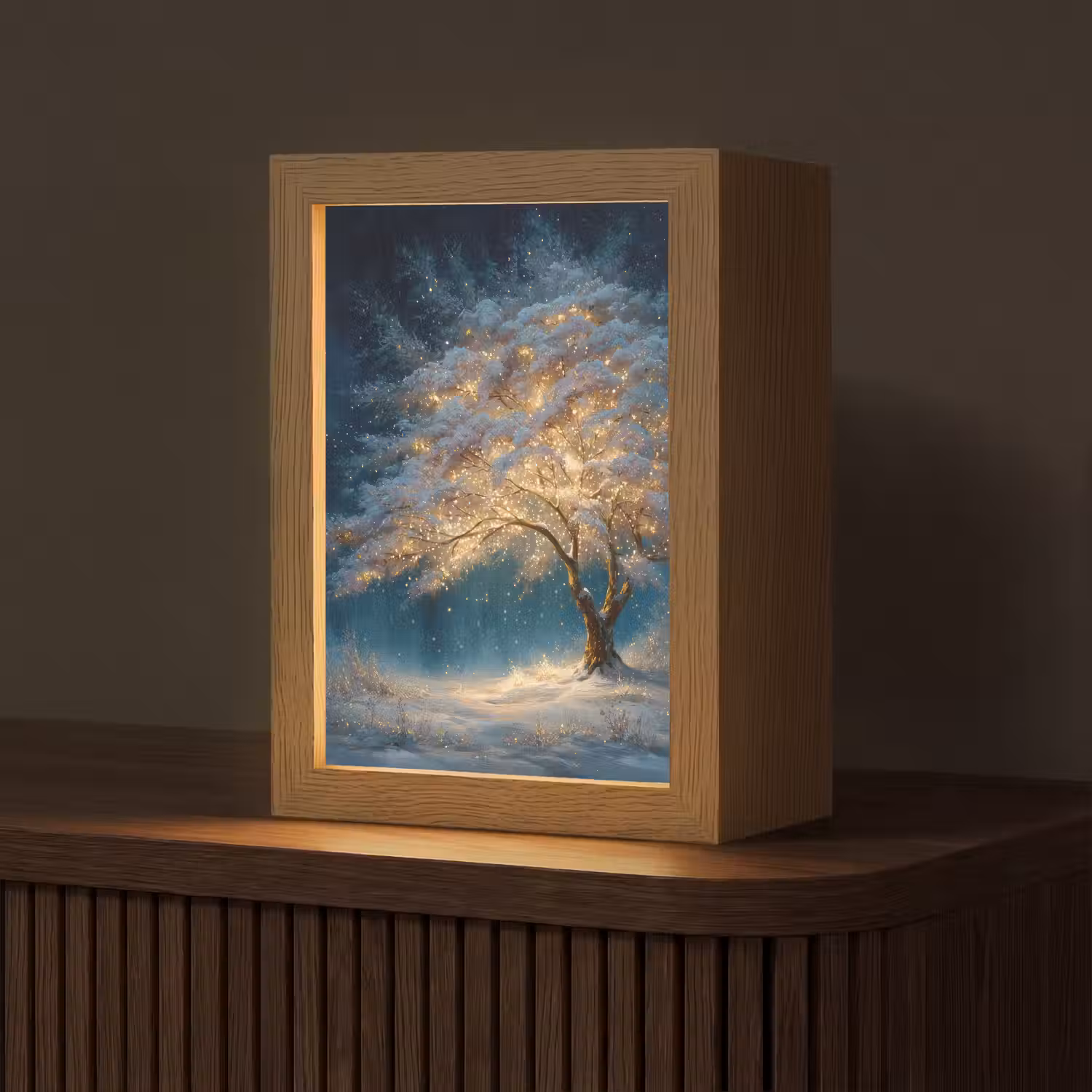 Levensboom - Nacht - Donker - Blauw Light Box met kabel (Tafellamp) klein -z3d_website