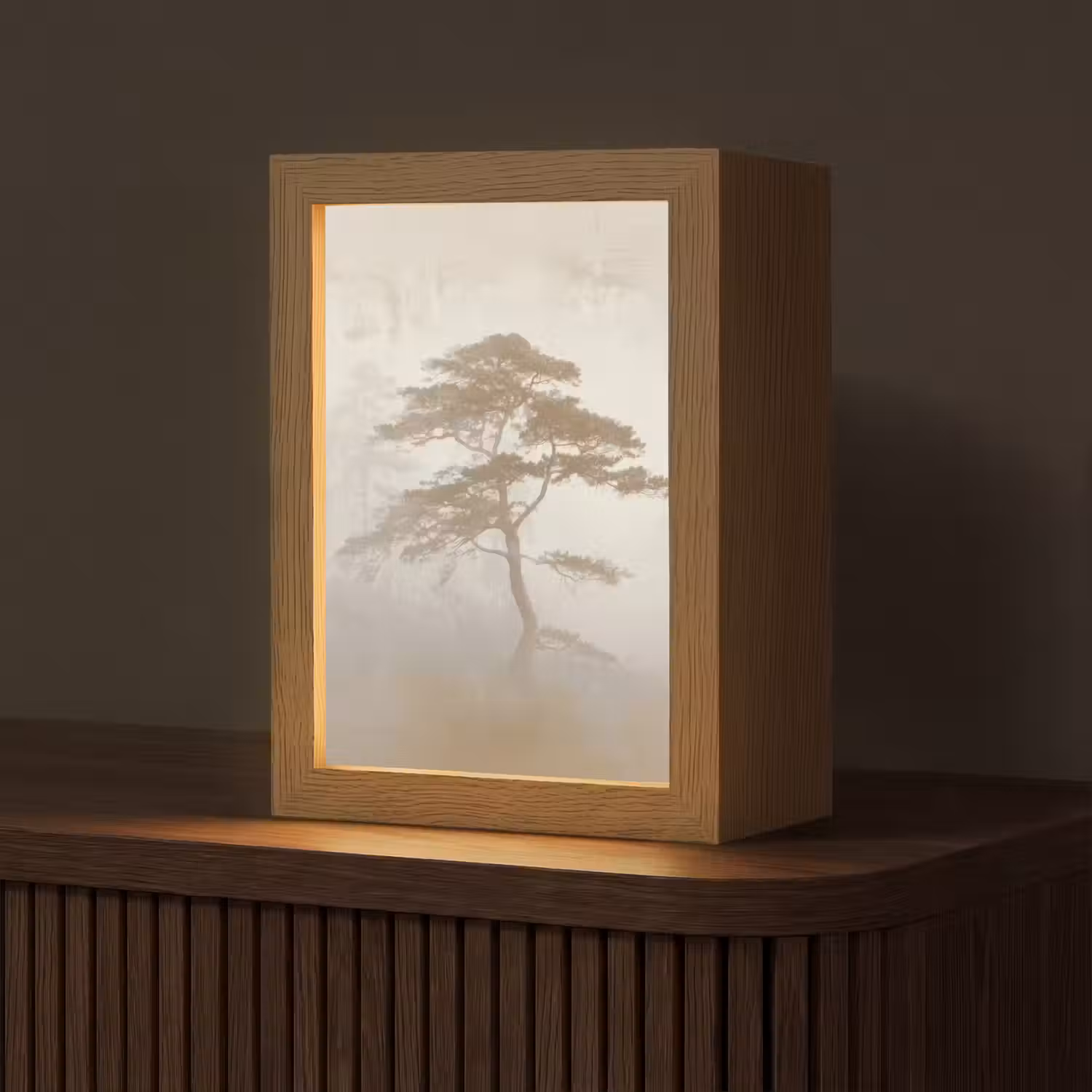 Boom - Oosterse stijl - Landschap Light Box met kabel (Tafellamp) klein -z3d_website