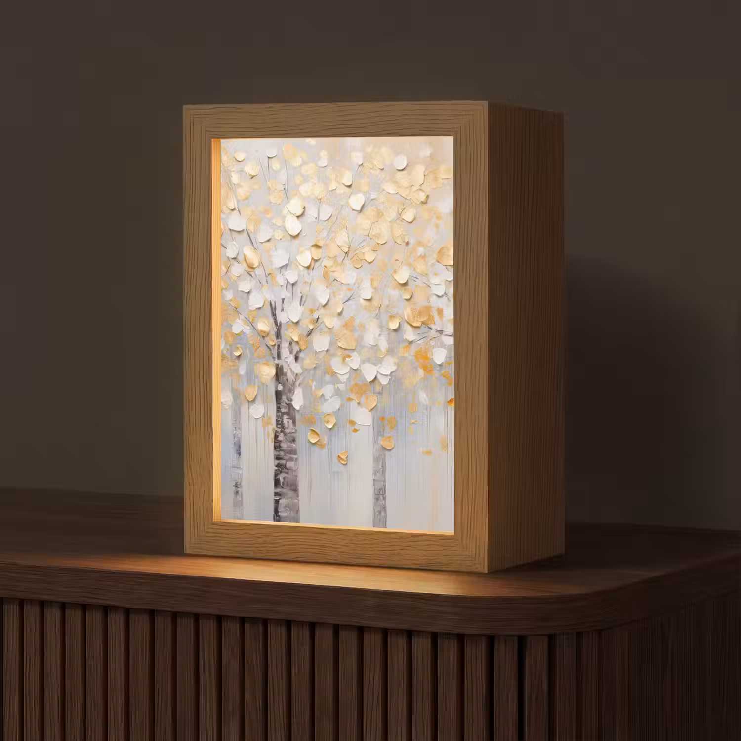 Bomen - Aquarel - Kunst - Natuur Light Box met kabel (Tafellamp) klein -z3d_website