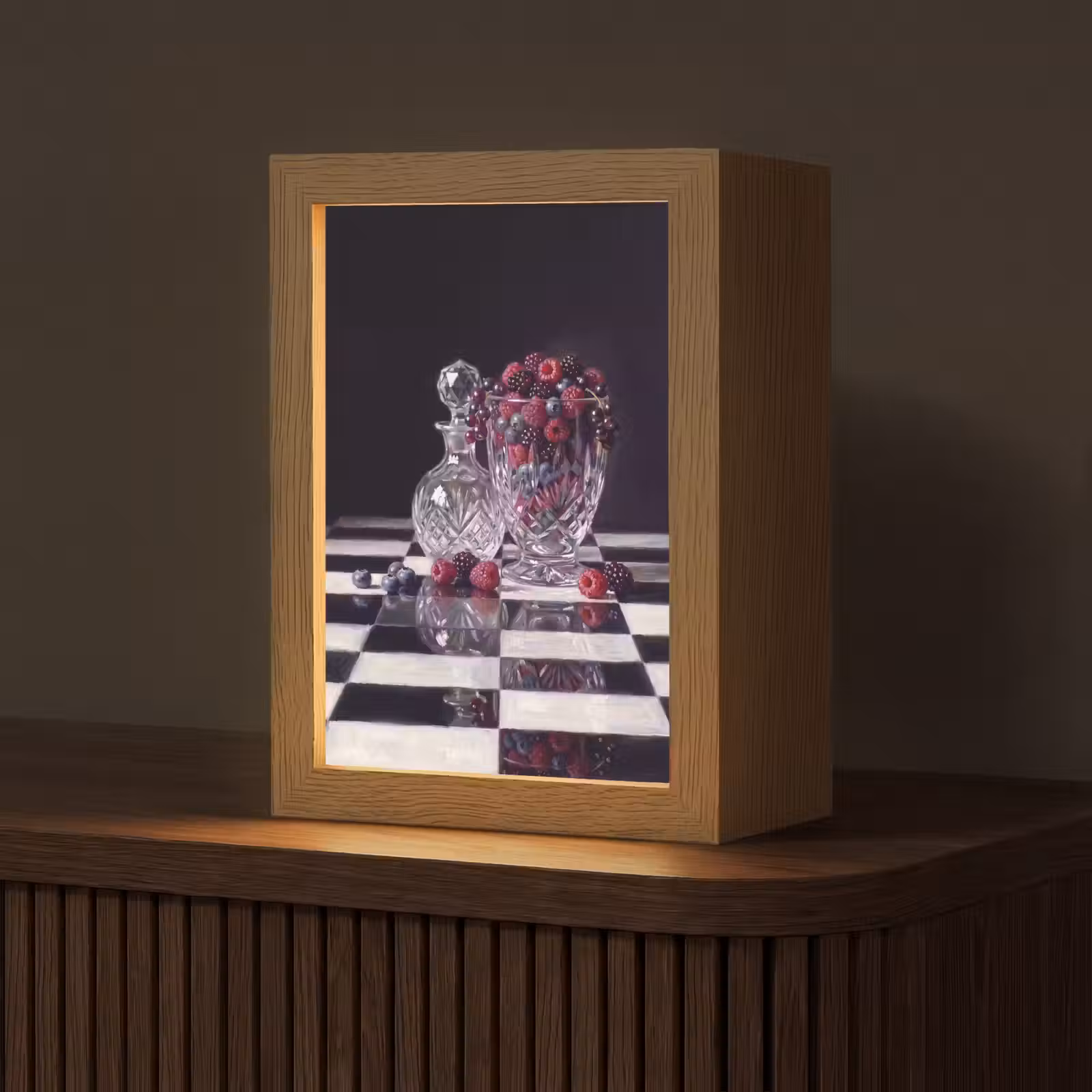 Tischlampe - Beeren – Kristall – Stillleben - Bessen - Kristal - Stilleven Light Box met kabel (Tafellamp) klein