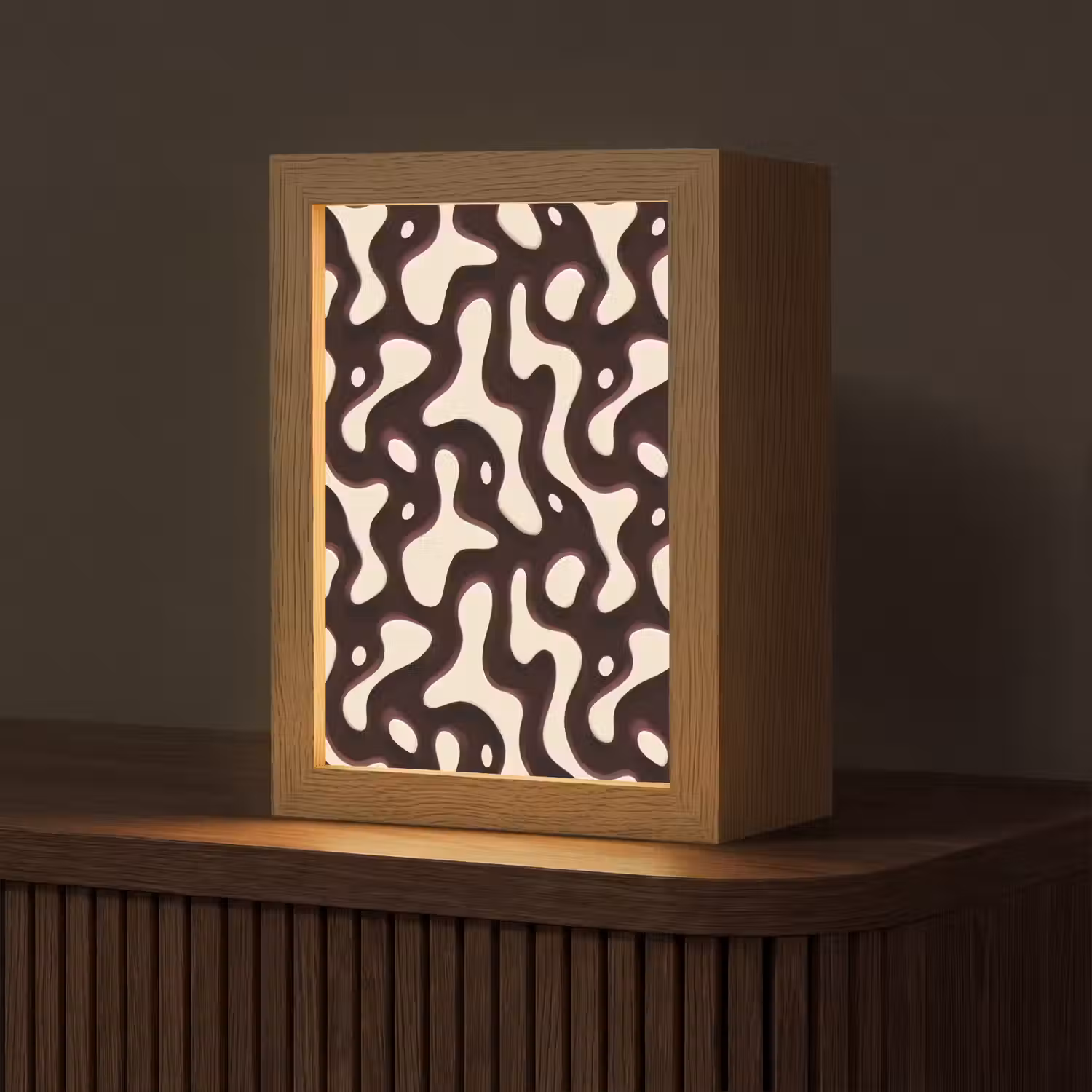 Organisch - Krachtig - Bruin Light Box met kabel (Tafellamp) klein 925 -z3d_website