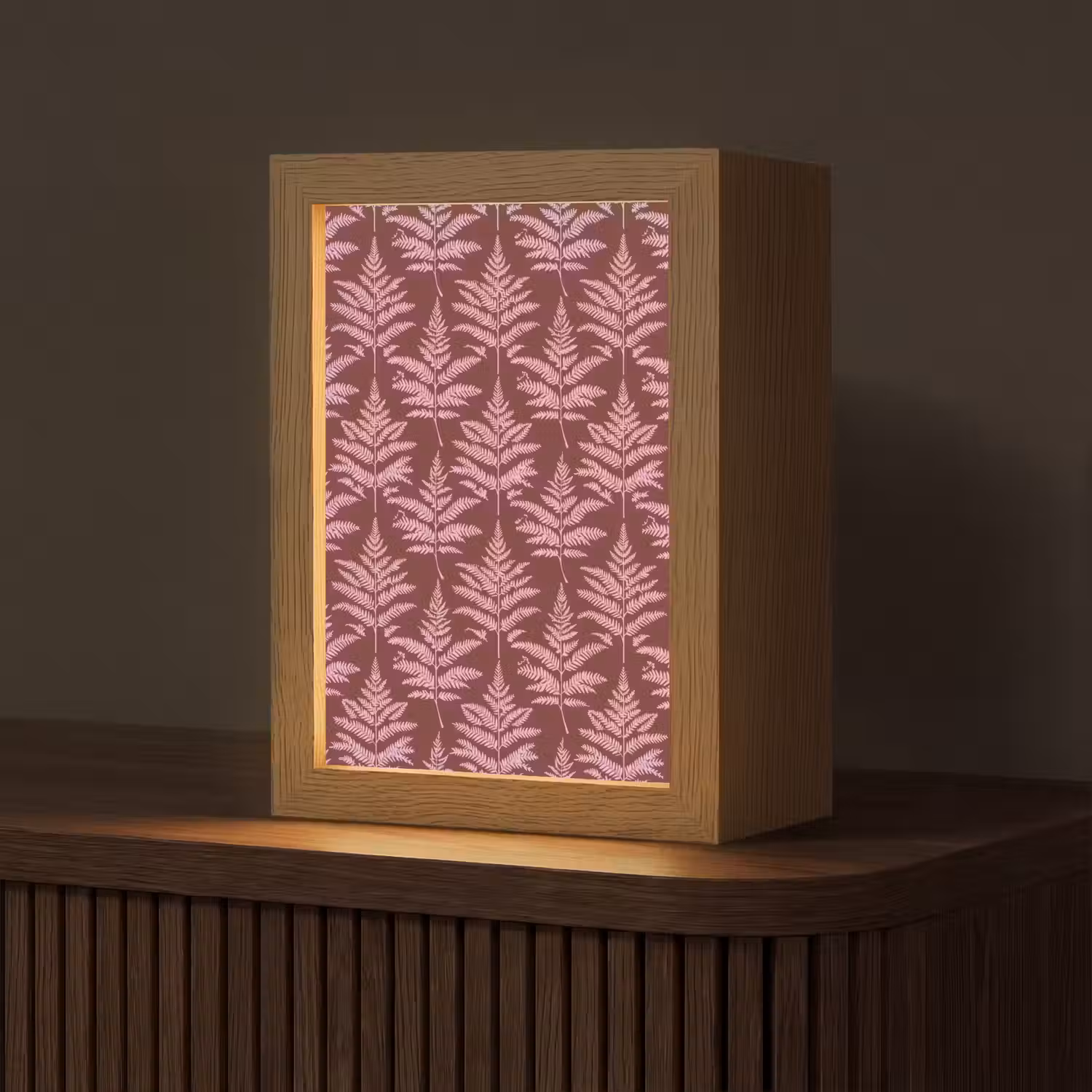 Blad - Patroon - Paars Light Box met kabel (Tafellamp) klein 925 -z3d_website