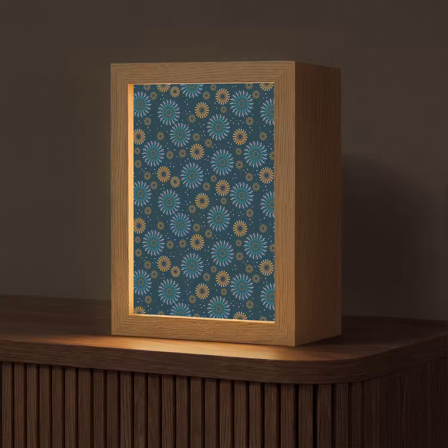 Blauw - Patroon - Retro Light Box met kabel (Tafellamp) klein 925 -z3d_website