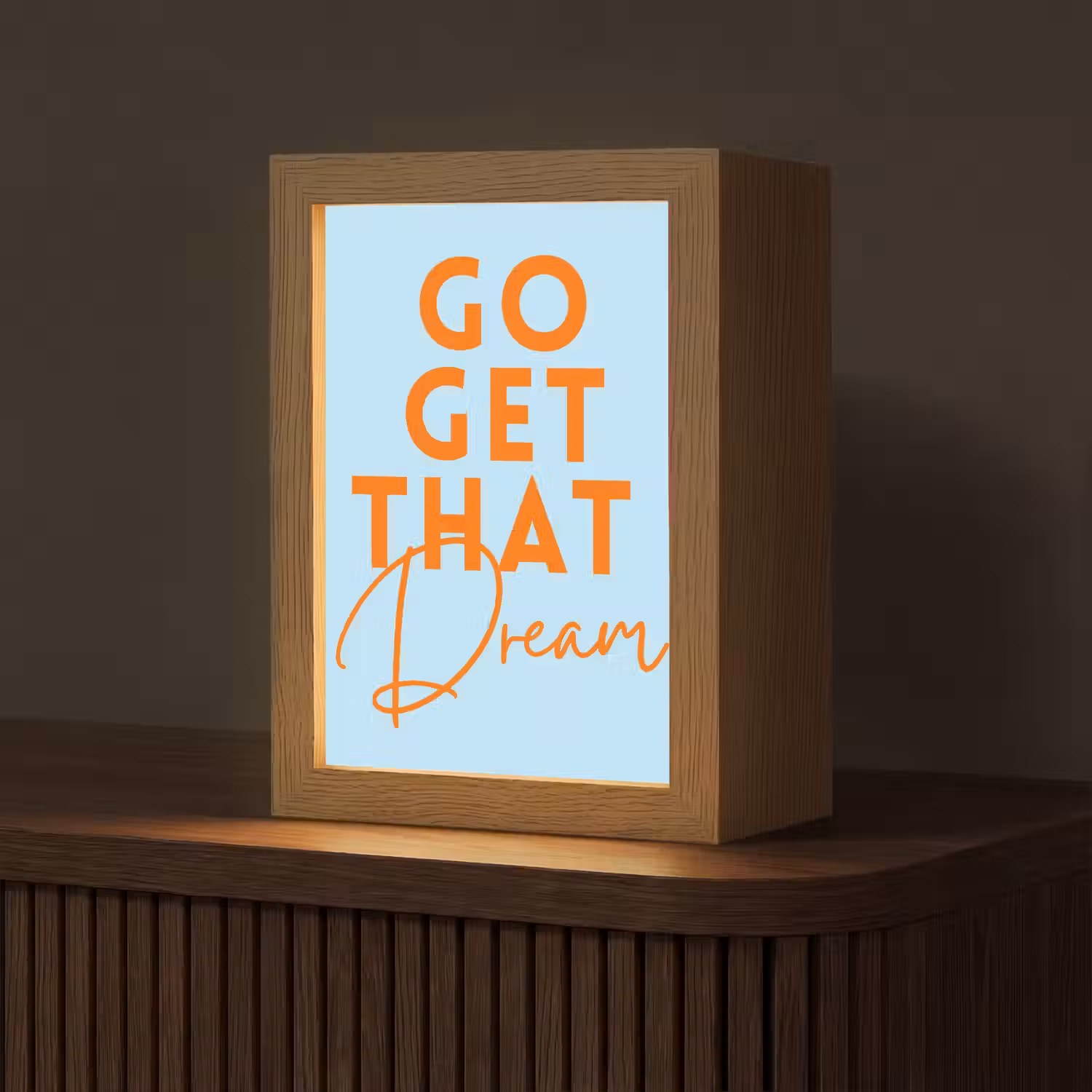 Blauw - Oranje - Tekst Light Box met kabel (Tafellamp) klein -z3d_website