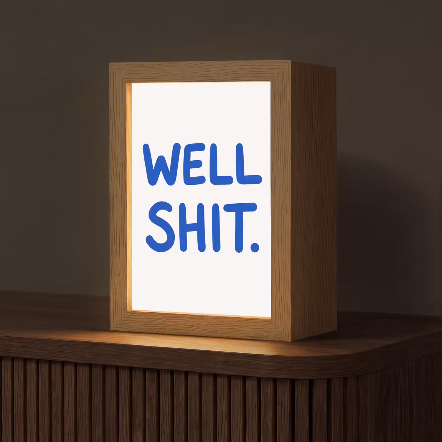 Blauw - Quote - Wit Light Box met kabel (Tafellamp) klein -z3d_website