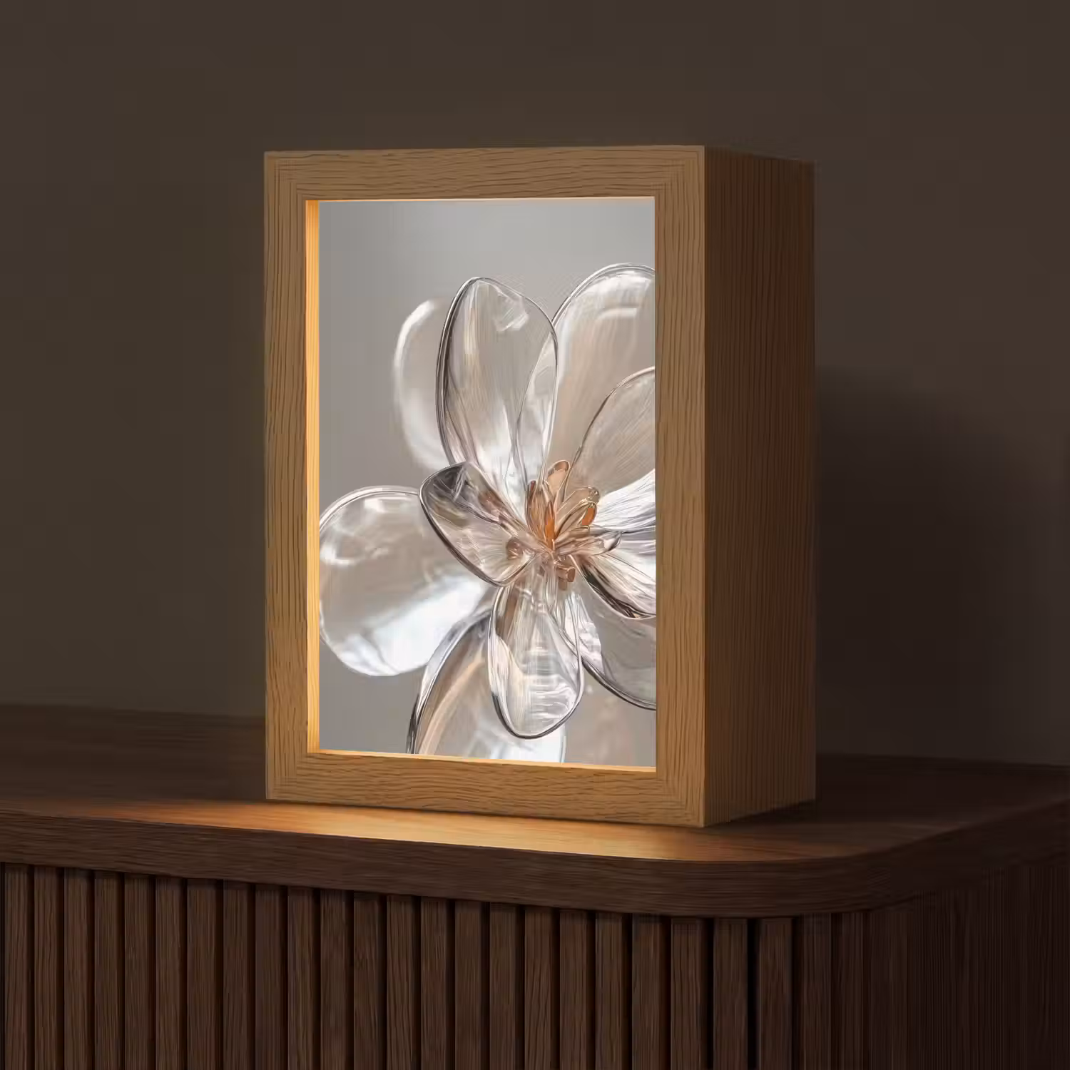 Bloem - Glazen - Doorzichtig Light Box met kabel (Tafellamp) klein -z3d_website