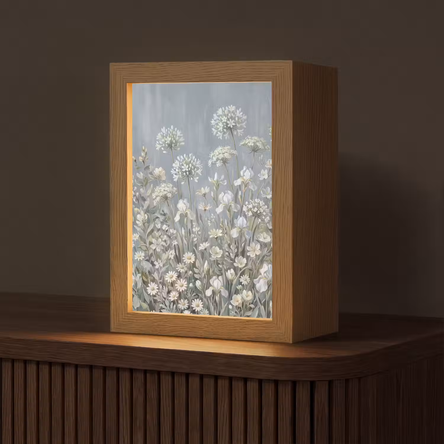 Bloemen - Botanisch - Blauw Light Box met kabel (Tafellamp) klein -z3d_website