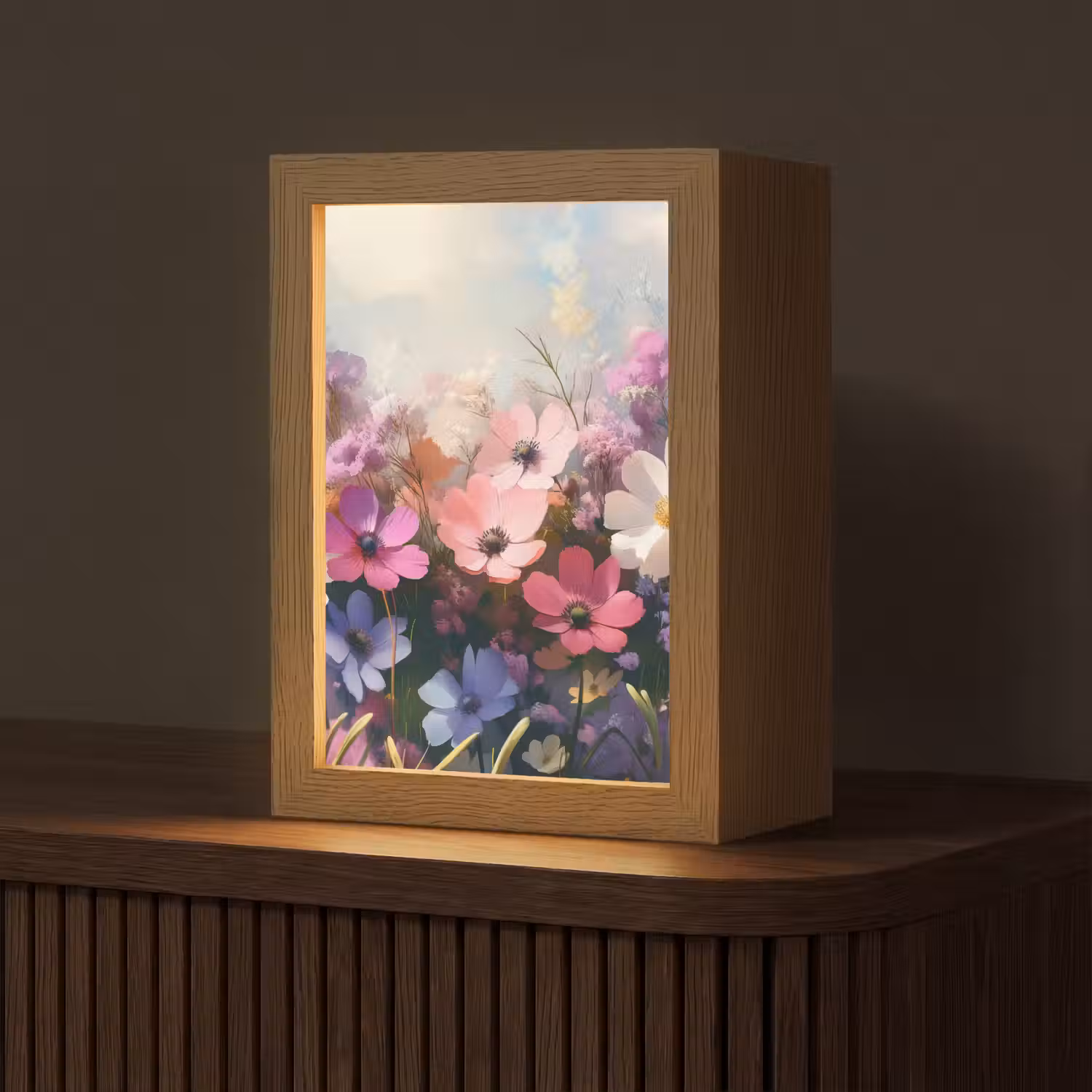 Bloemen - Kleurrijk - Bloei Light Box met kabel (Tafellamp) klein -z3d_website