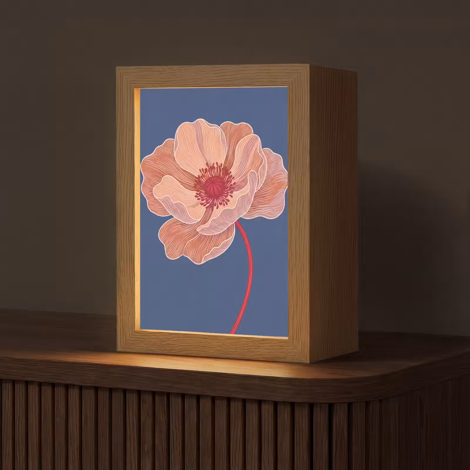 Tischlampe - Blumen – Modern – Abstrakt - Bloemen - Modern - Abstract Light Box met kabel (Tafellamp) klein