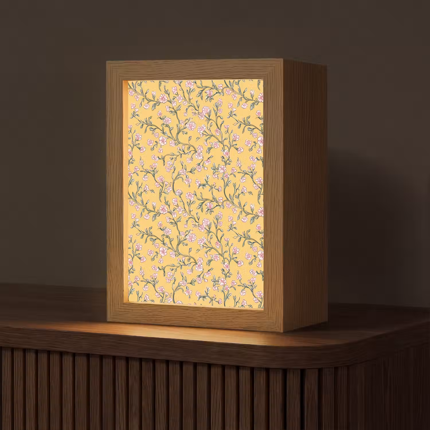 Bloemen - Motief - Geel Light Box met kabel (Tafellamp) klein 925 -z3d_website