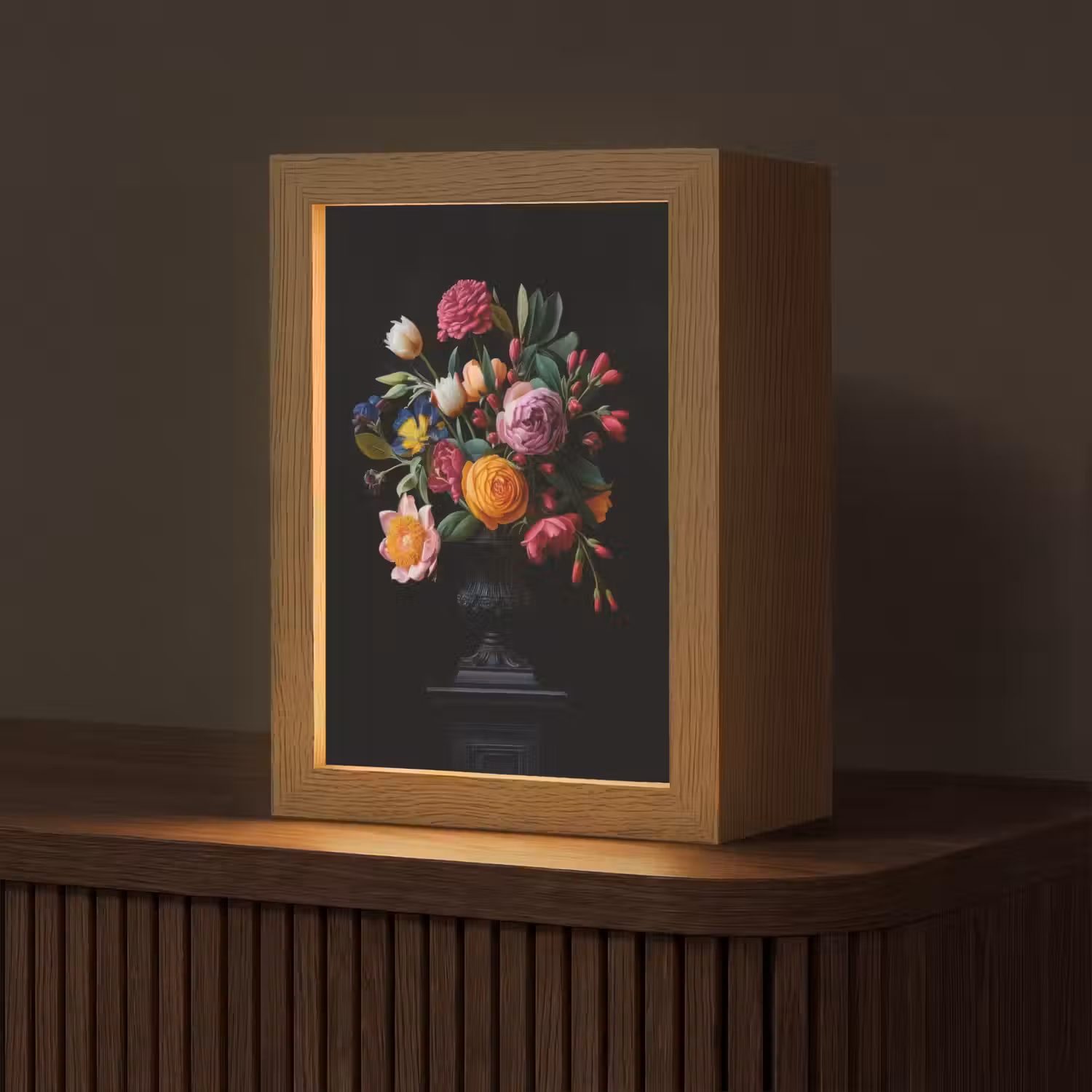 Boeket - Romantisch - Kleurrijk Light Box met kabel (Tafellamp) klein -z3d_website