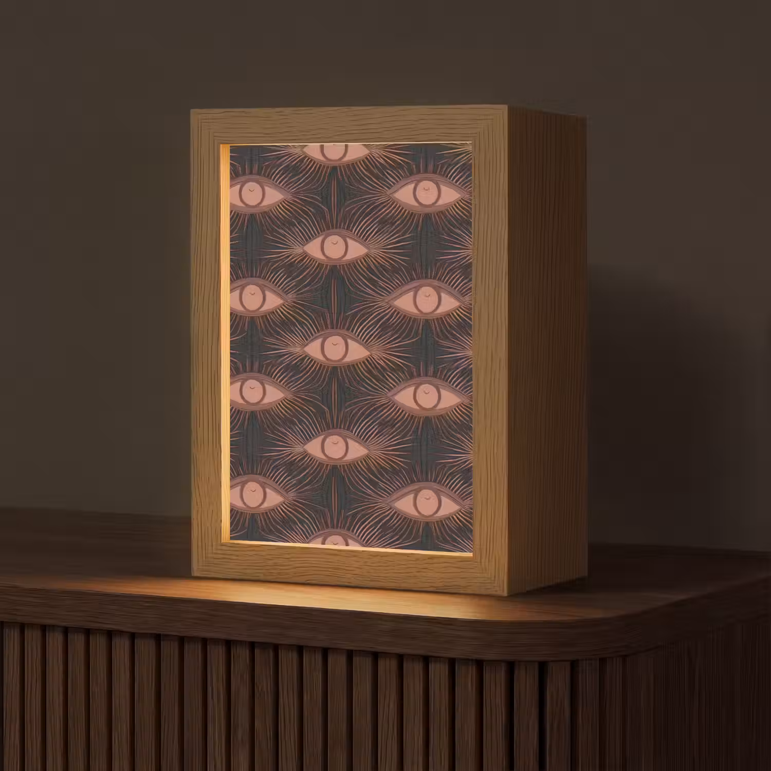 Boheems - Oog - Bruin Light Box met kabel (Tafellamp) klein 925 -z3d_website