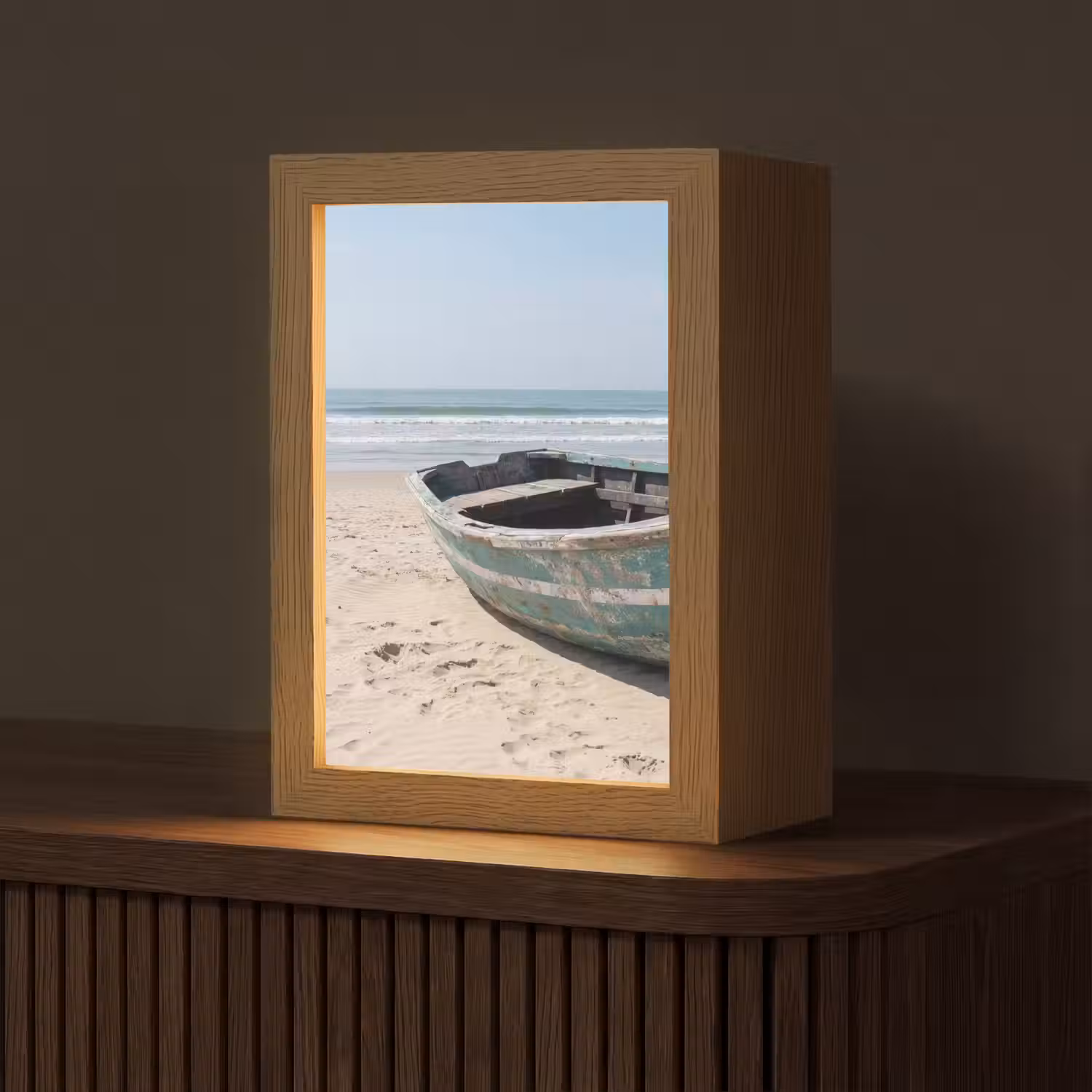 Boot - Zandstrand - Zee Light Box met kabel (Tafellamp) klein -z3d_website