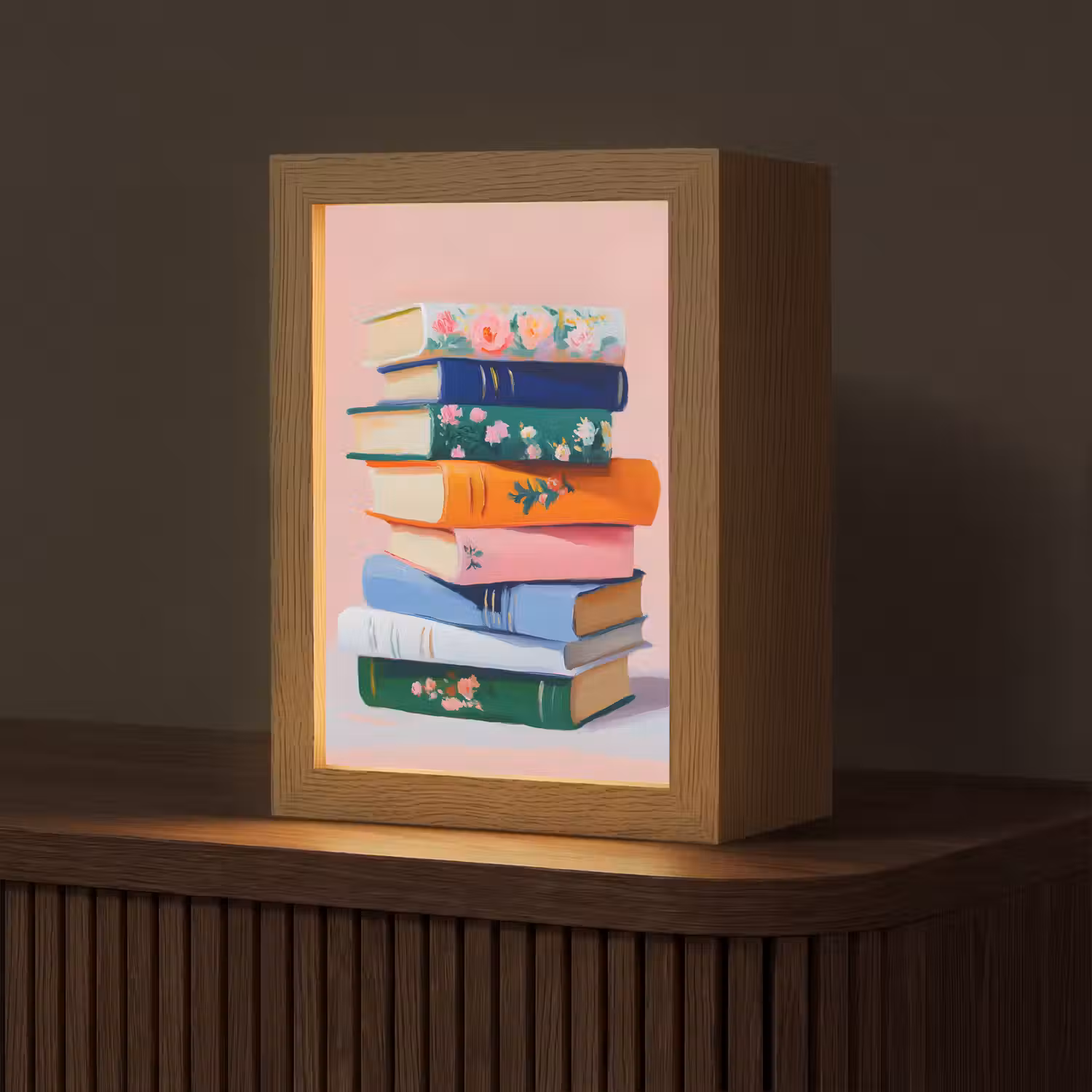 Boeken - Stapel - Kleurrijk Light Box met kabel (Tafellamp) klein -z3d_website