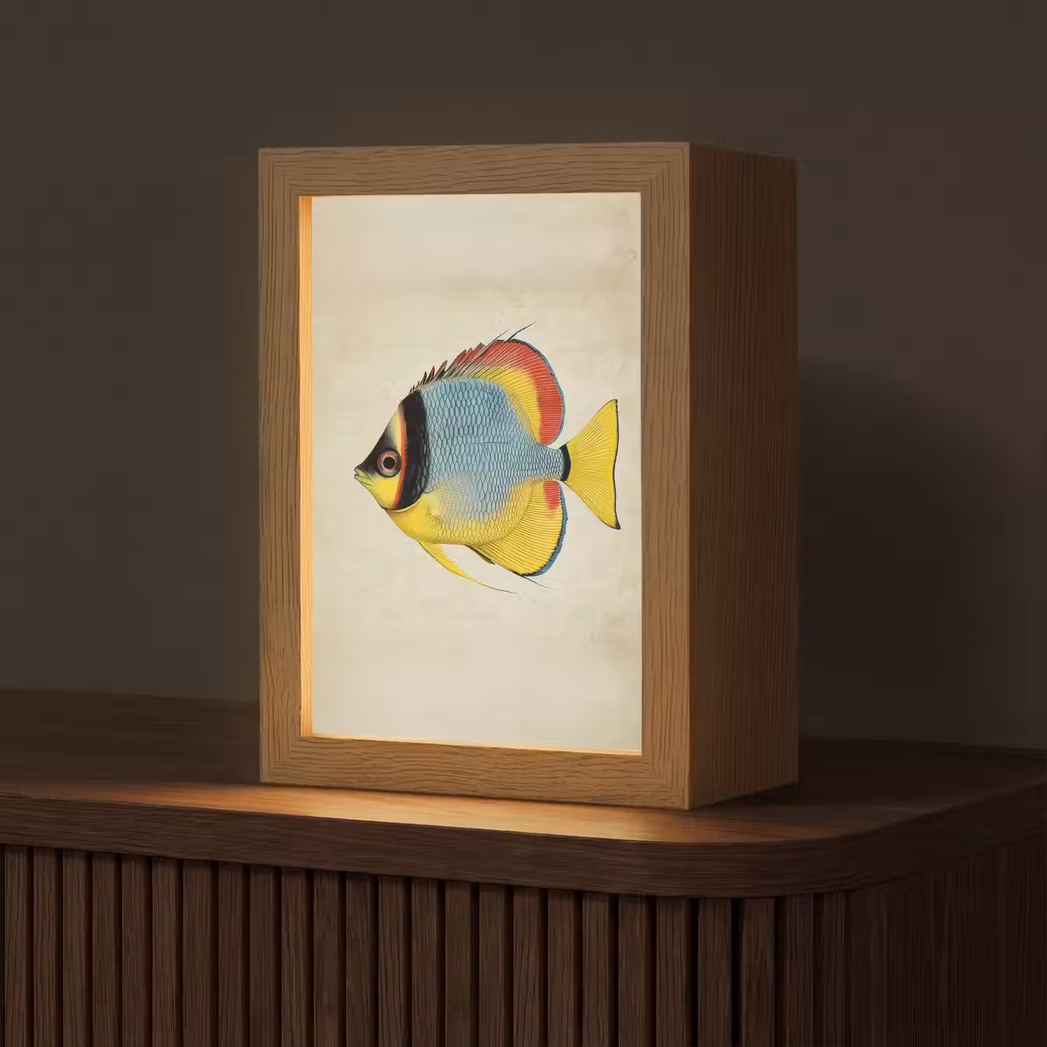 Kleurrijk - Vis - Schubben - Illustratie Light Box met kabel (Tafellamp) klein -z3d_website