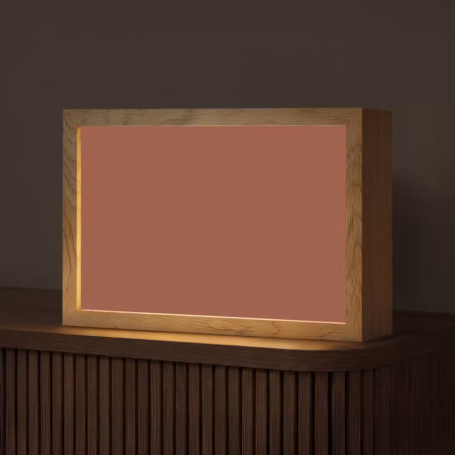 Burnt - Mahogany - Terracotta Light Box met kabel (Tafellamp) klein 924 -z3d_website
