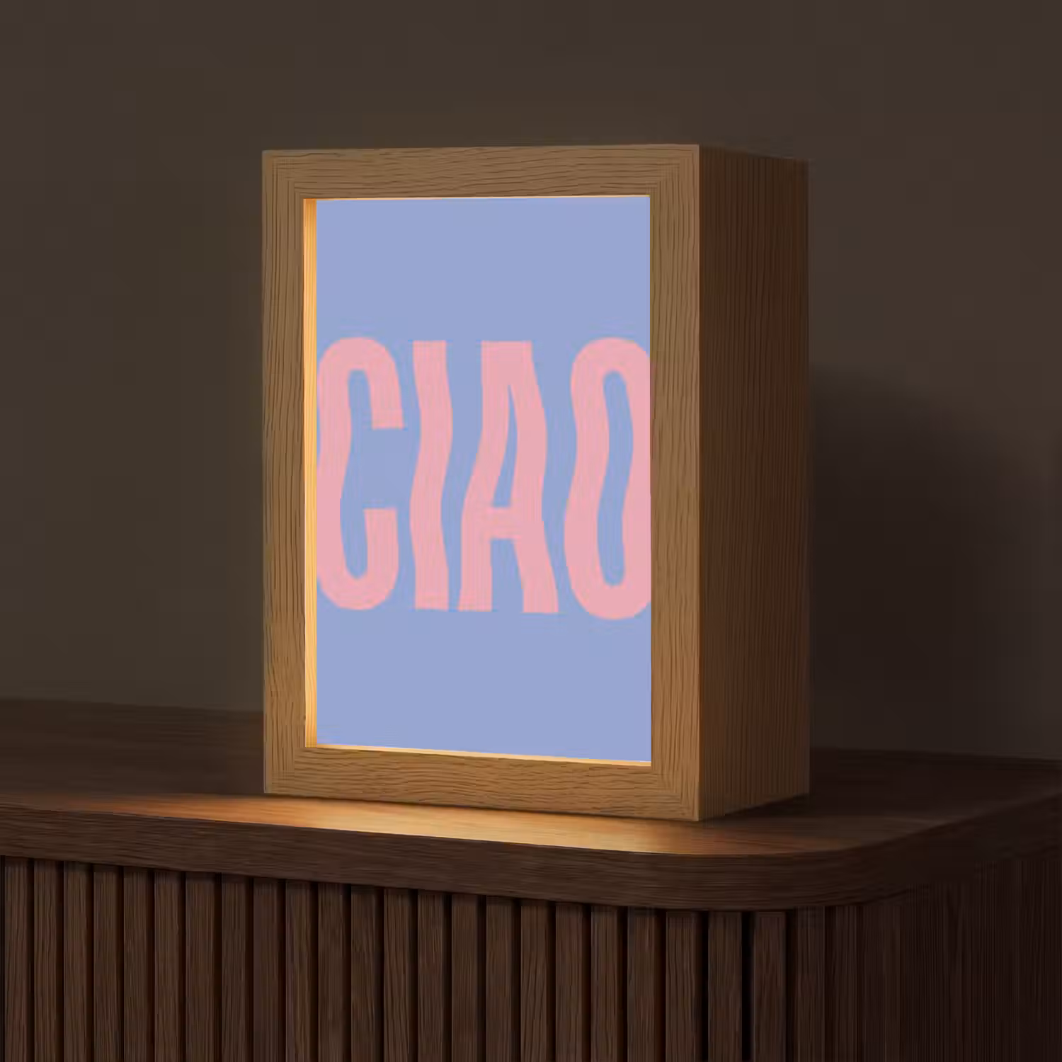 Ciao - Roze - Blauw - Golvend Light Box met kabel (Tafellamp) klein -z3d_website