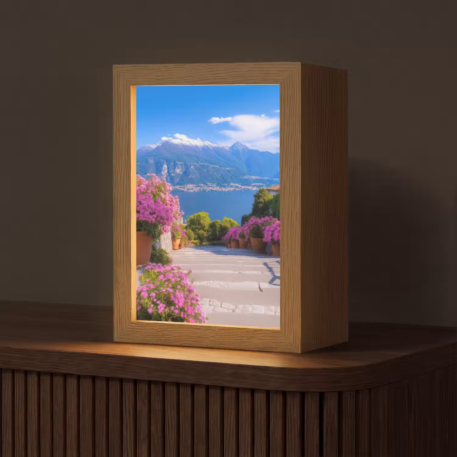 Lake Como - Italië - Landschap Light Box met kabel (Tafellamp) klein -z3d_website