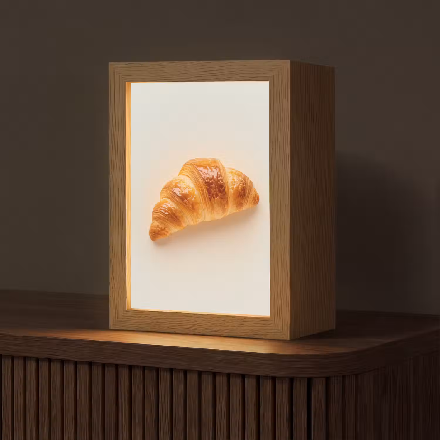 Croissant - Brood - Beige Light Box met kabel (Tafellamp) klein -z3d_website