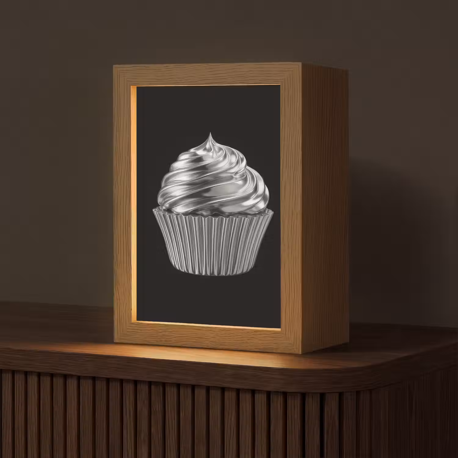 Cupcake - Luxueus - Zilver Light Box met kabel (Tafellamp) klein -z3d_website