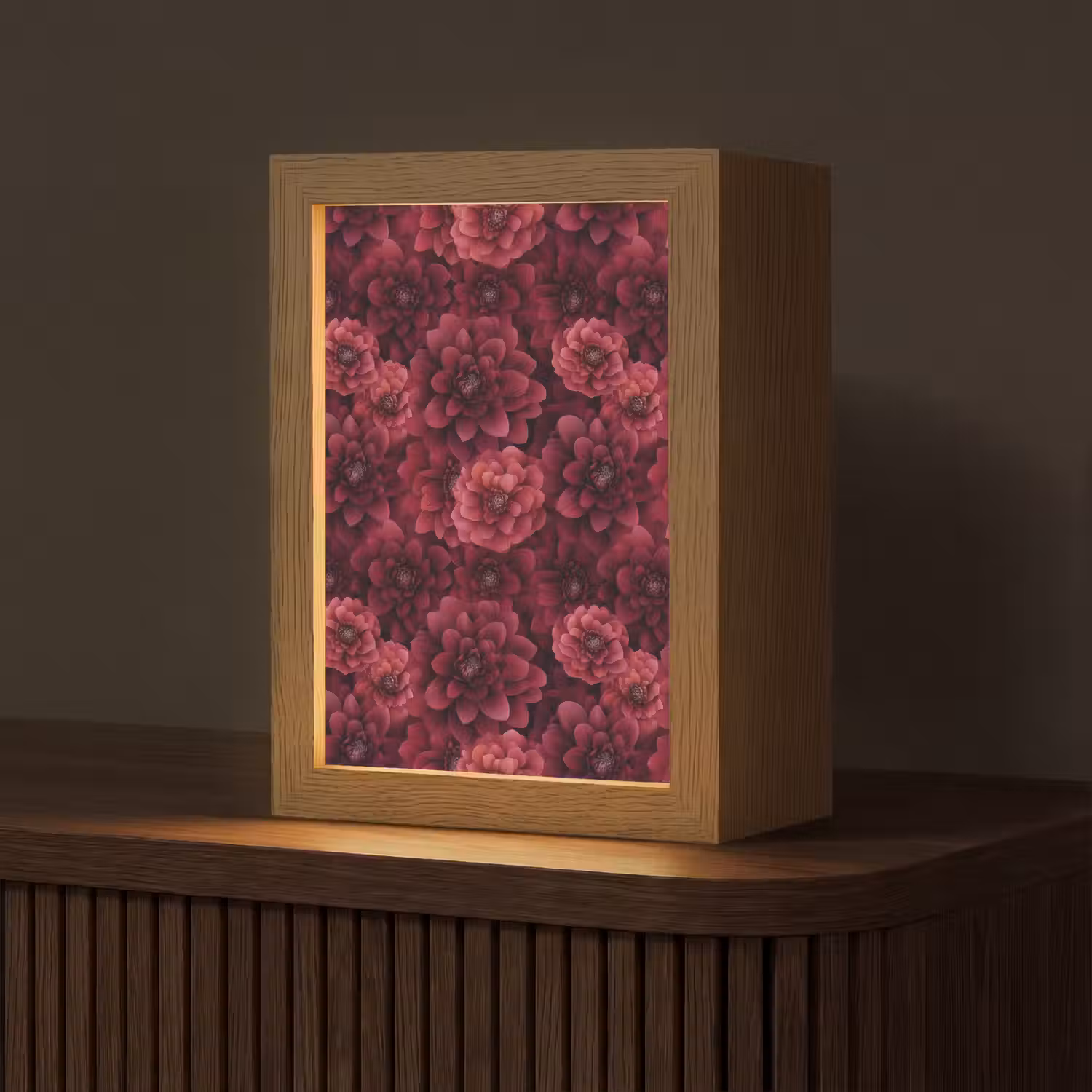 Dahlias - Bloemen - Rood Light Box met kabel (Tafellamp) klein 925 -z3d_website