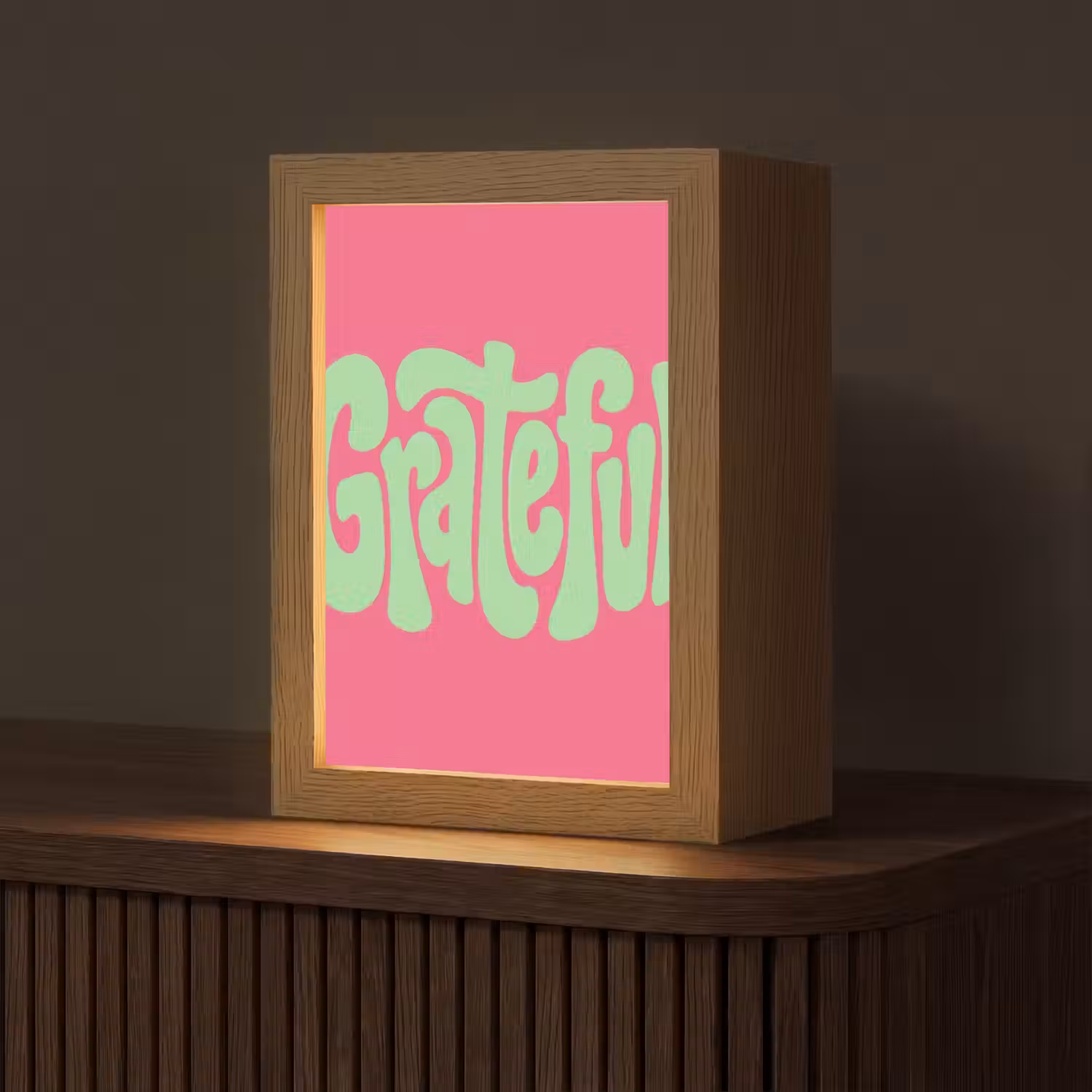Grateful - Groen - Grafisch - Vloeiend Light Box met kabel (Tafellamp) klein -z3d_website