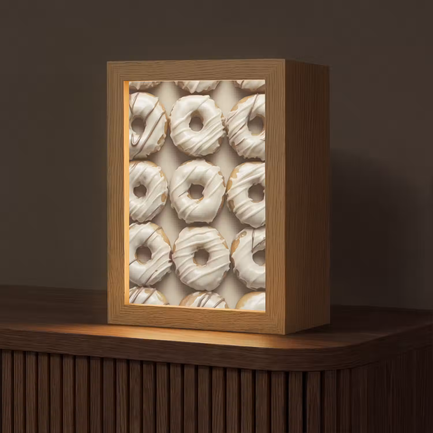 Donuts - Chocolade - Wit - Beige Light Box met kabel (Tafellamp) klein -z3d_website