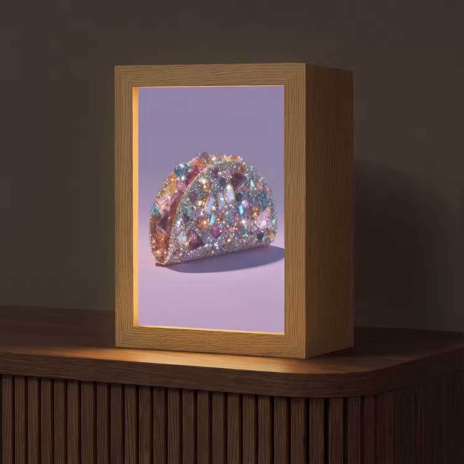 Edelstenen - Glitters - Paars - Kleurrijk Light Box met kabel (Tafellamp) klein -z3d_website