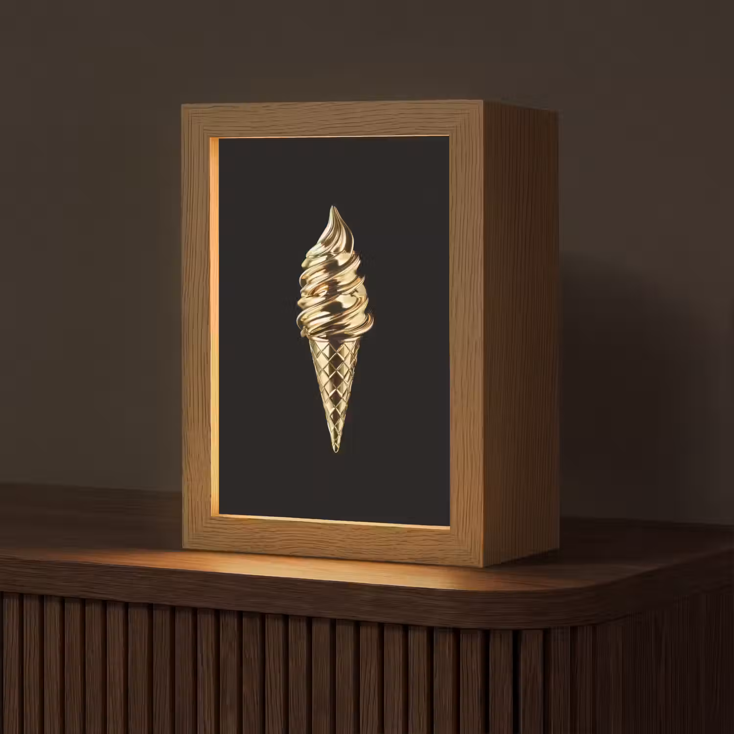 Ijs - Goud - Zwart - Eten Light Box met kabel (Tafellamp) klein -z3d_website