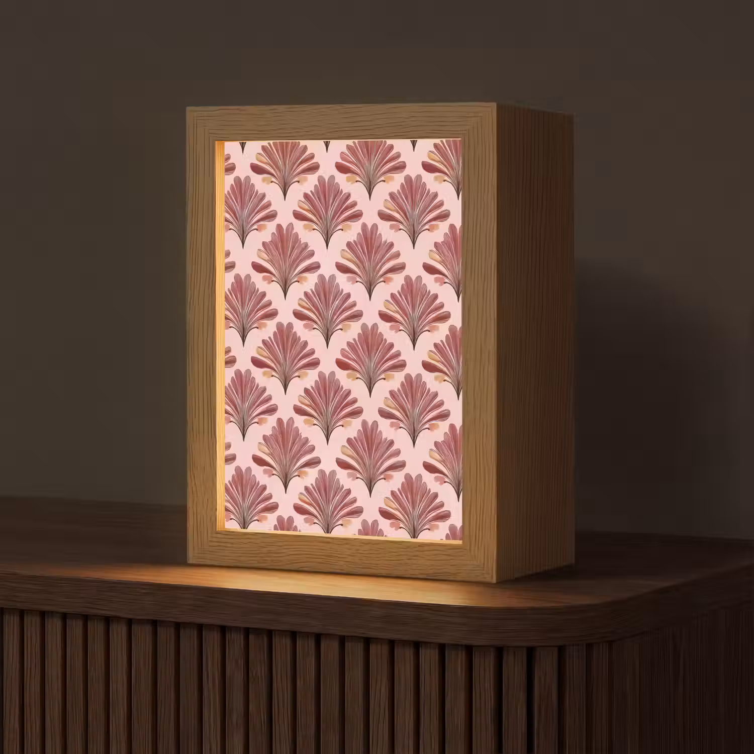 Waaier - Roze - Rood Light Box met kabel (Tafellamp) klein 925 -z3d_website