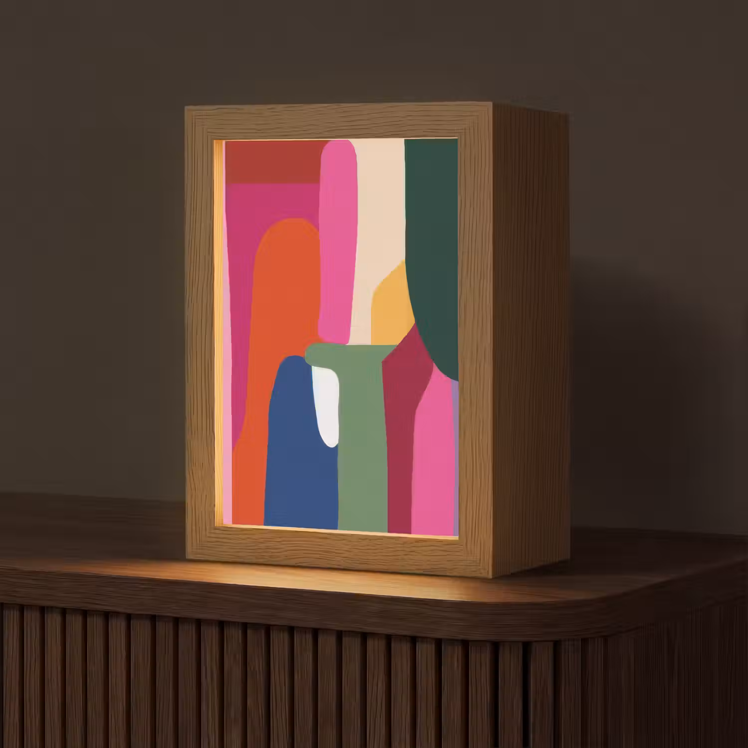 Kleurvakken - Recht - Rond - Abstract Light Box met kabel (Tafellamp) klein -z3d_website